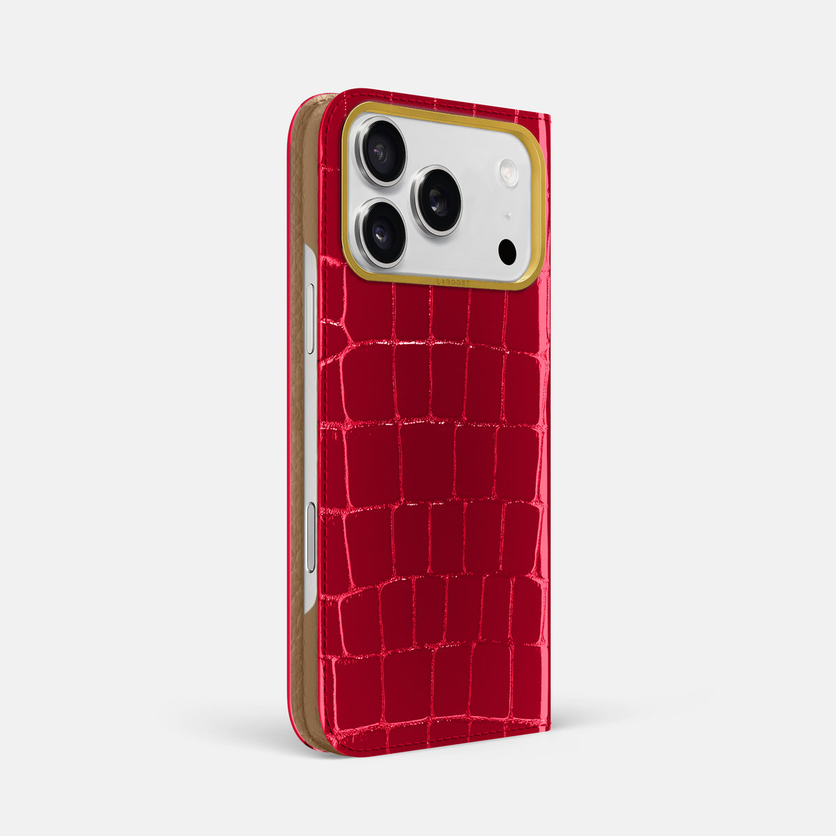 Folio Case For iPhone 17 Pro Max In Shiny Alligator -1 | Cherry-Gold