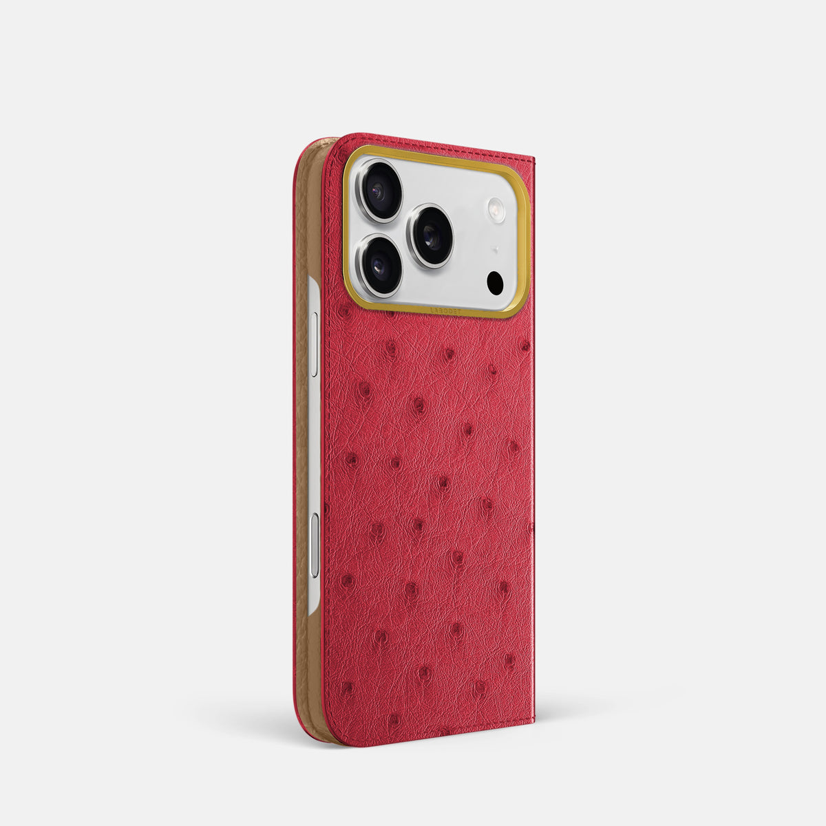Folio Case For iPhone 17 Pro In Ostrich -1 | Red-Gold