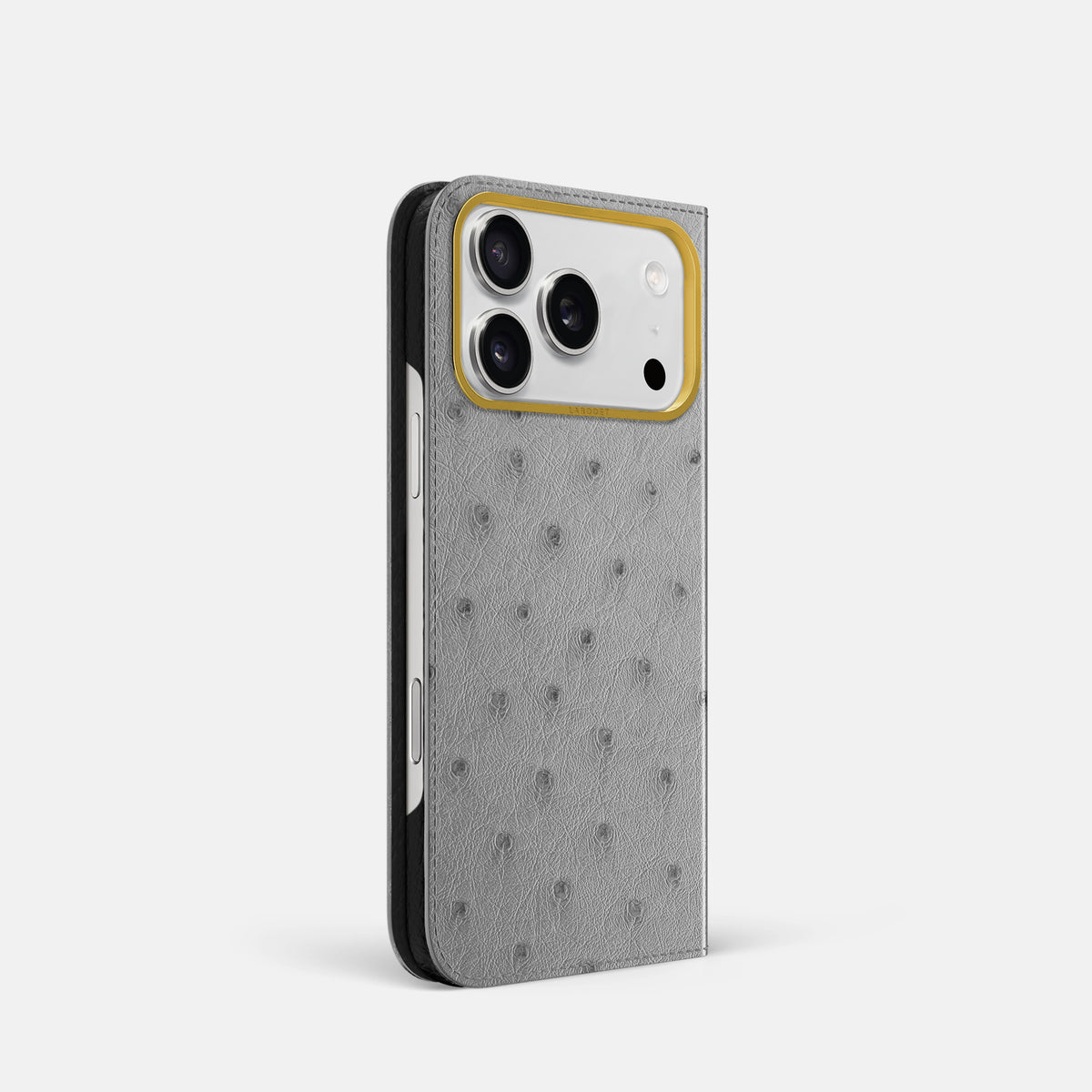 Folio Case For iPhone 17 Pro In Ostrich -1 | Silver-Gold