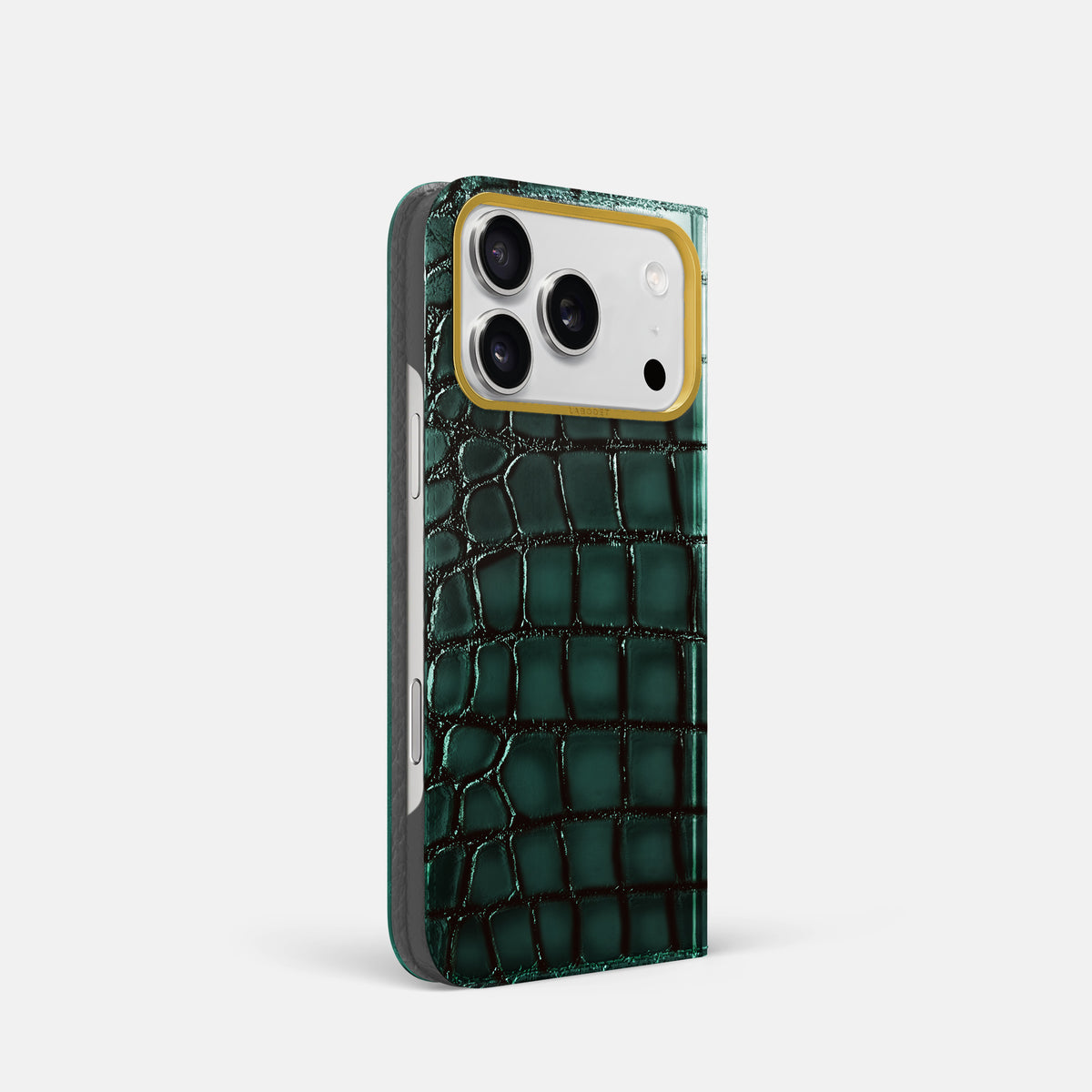 Folio Case For iPhone 17 Pro In Patina Alligator -1 | Green-Gold
