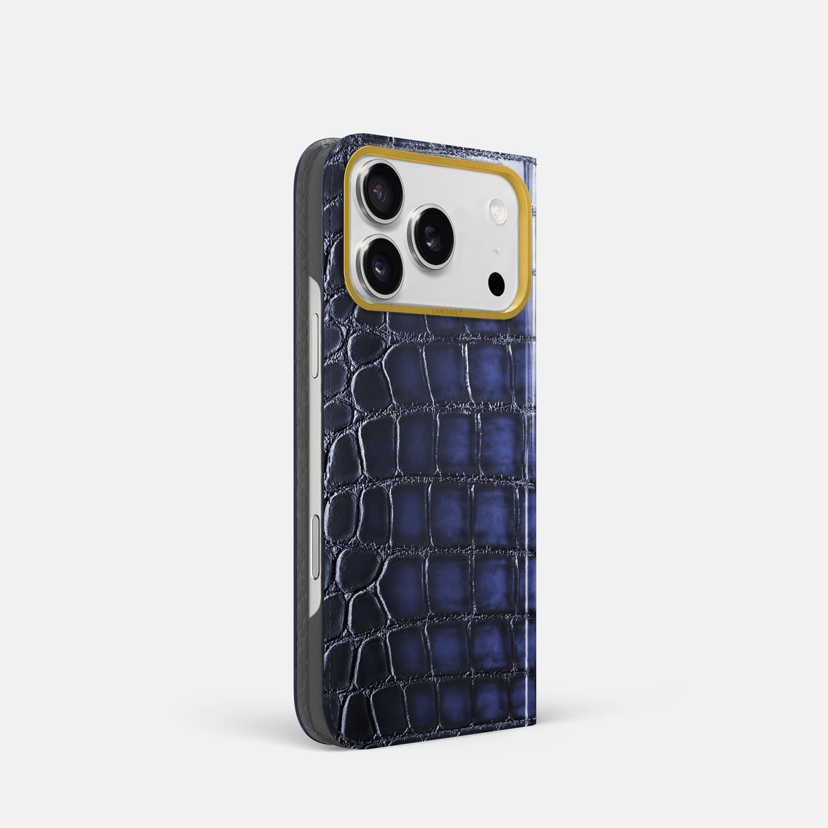 Folio Case For iPhone 17 Pro In Patina Alligator -1 | Havana-Blue-Gold