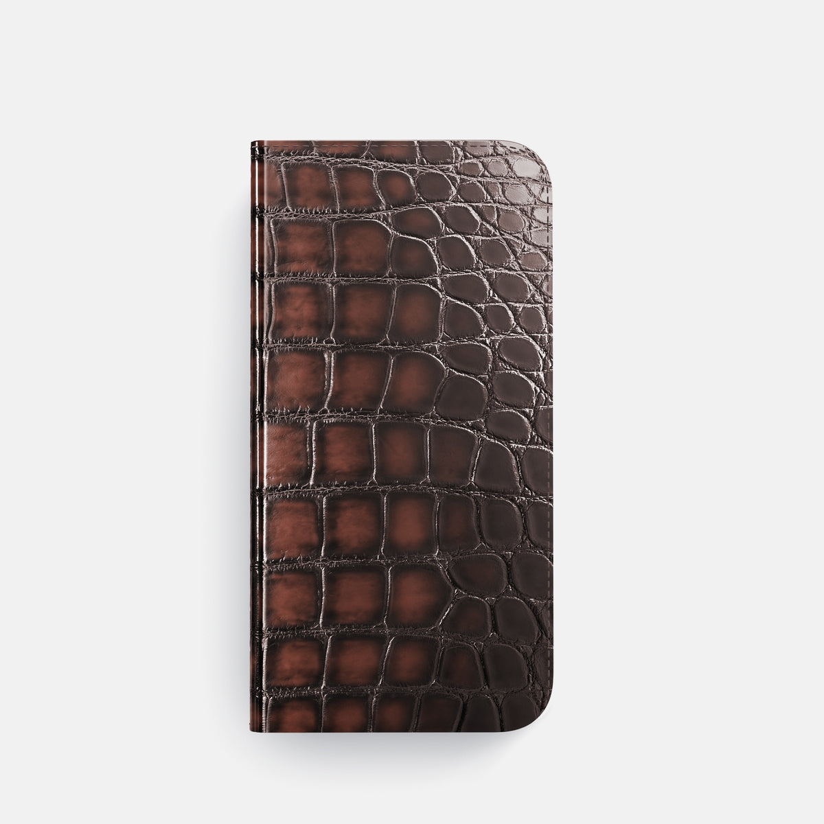 Folio Case For iPhone 17 Pro In Patina Alligator -4 | Havana-Brown-Gold