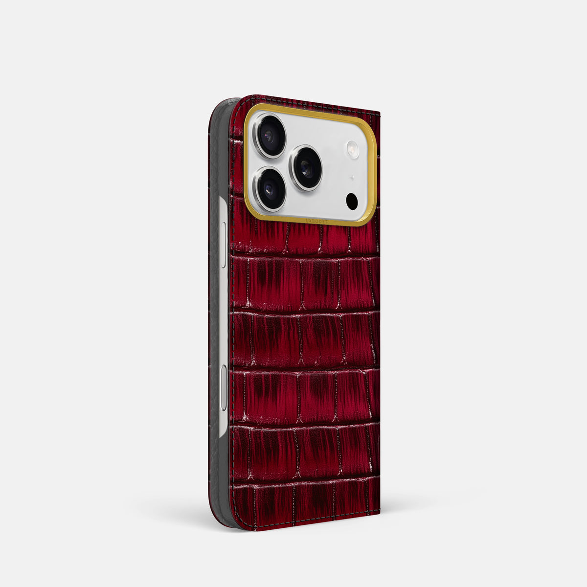Folio Case For iPhone 17 Pro In Patina Alligator -1 | Havana-Burgundy-Gold