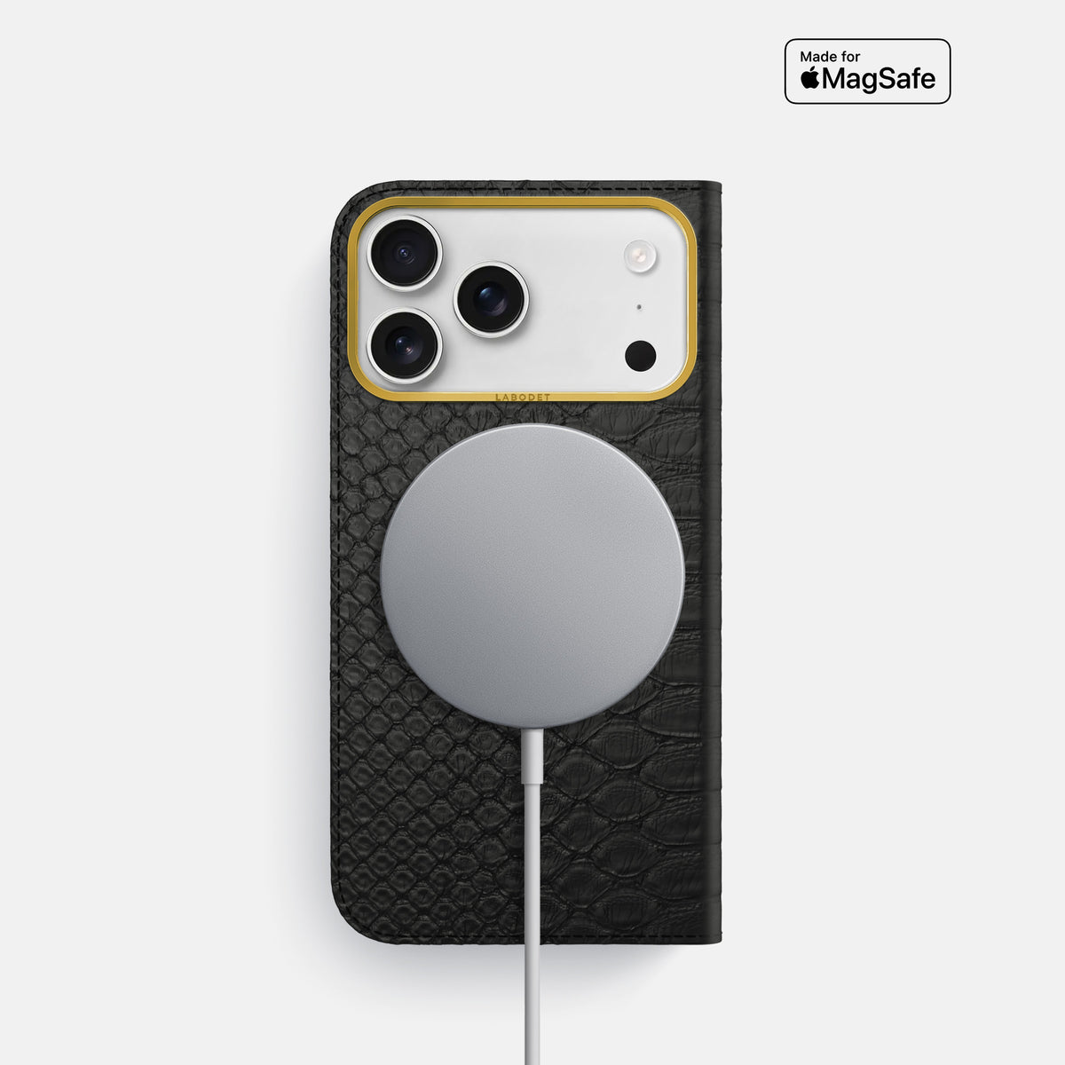 Folio Case For iPhone 17 Pro In Python -3 | Black-Gold