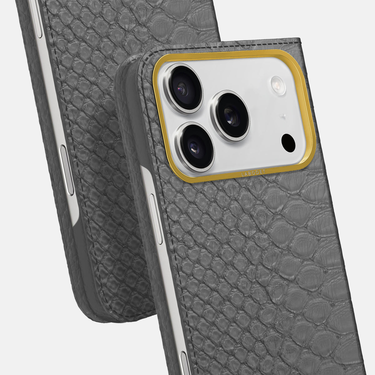 Folio Case For iPhone 17 Pro In Python -5 | Grey-Gold