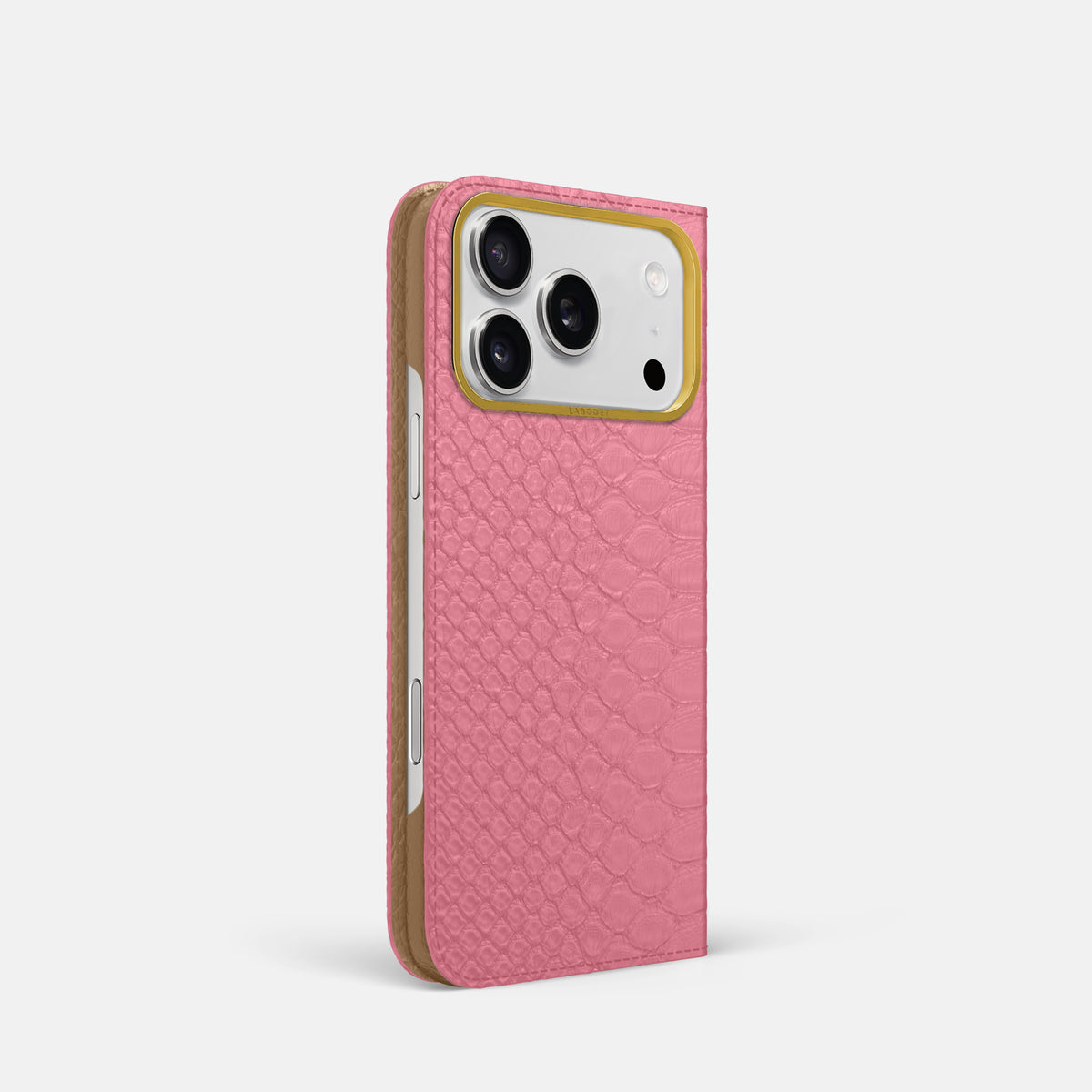 Folio Case For iPhone 17 Pro In Python -1 | Pink-Gold