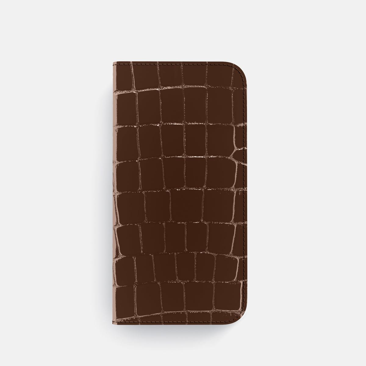 Folio Case For iPhone 17 Pro In Shiny Alligator -4 | Brown-Gold