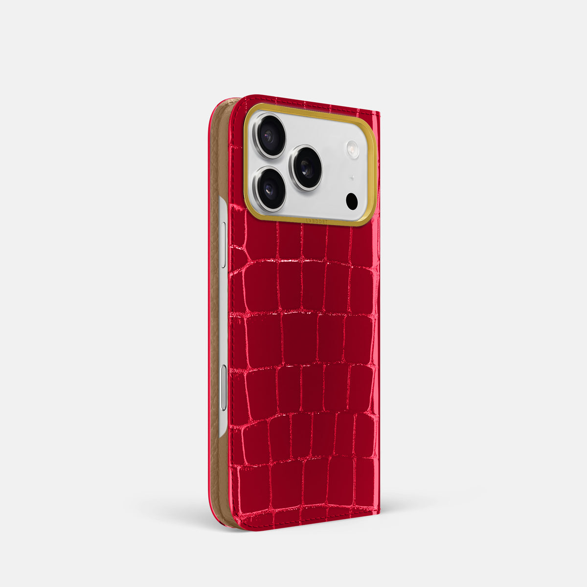 Folio Case For iPhone 17 Pro In Shiny Alligator -1 | Cherry-Gold