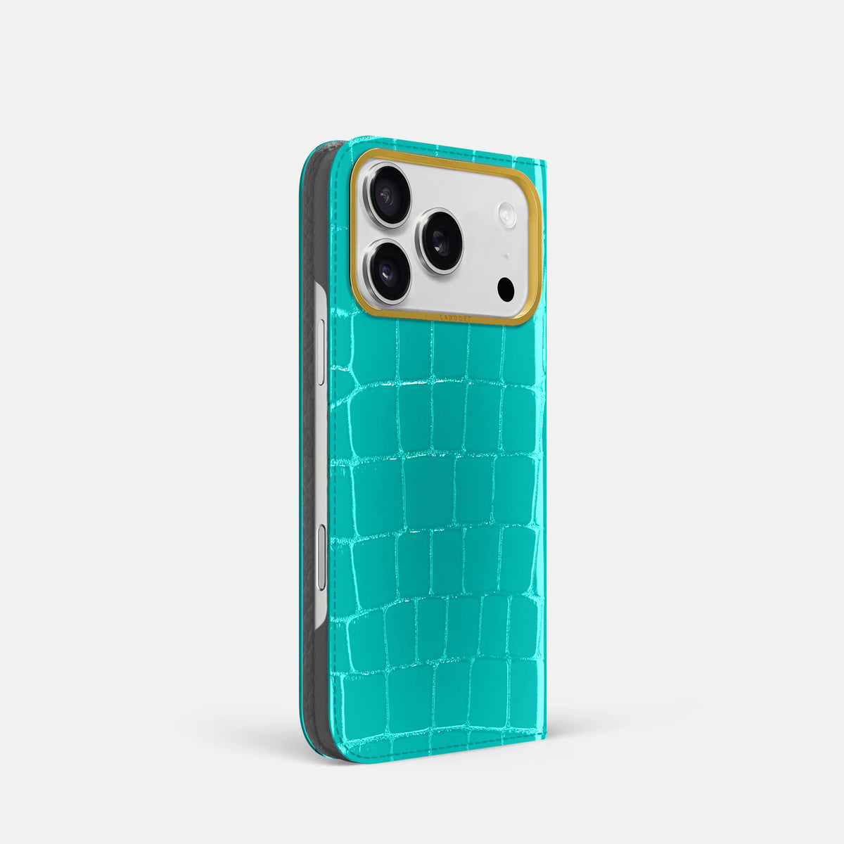 Folio Case For iPhone 17 Pro In Shiny Alligator -1 | Mint-Gold