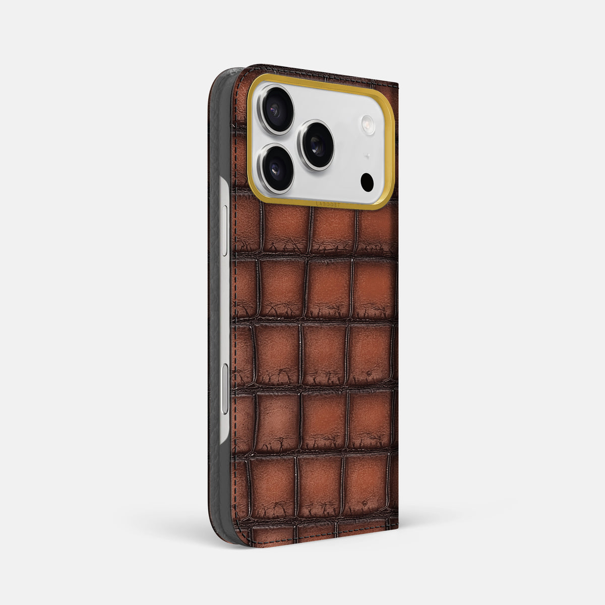 Folio Case For iPhone 18 Pro Max In Patina Alligator -1 | Baobab-Gold