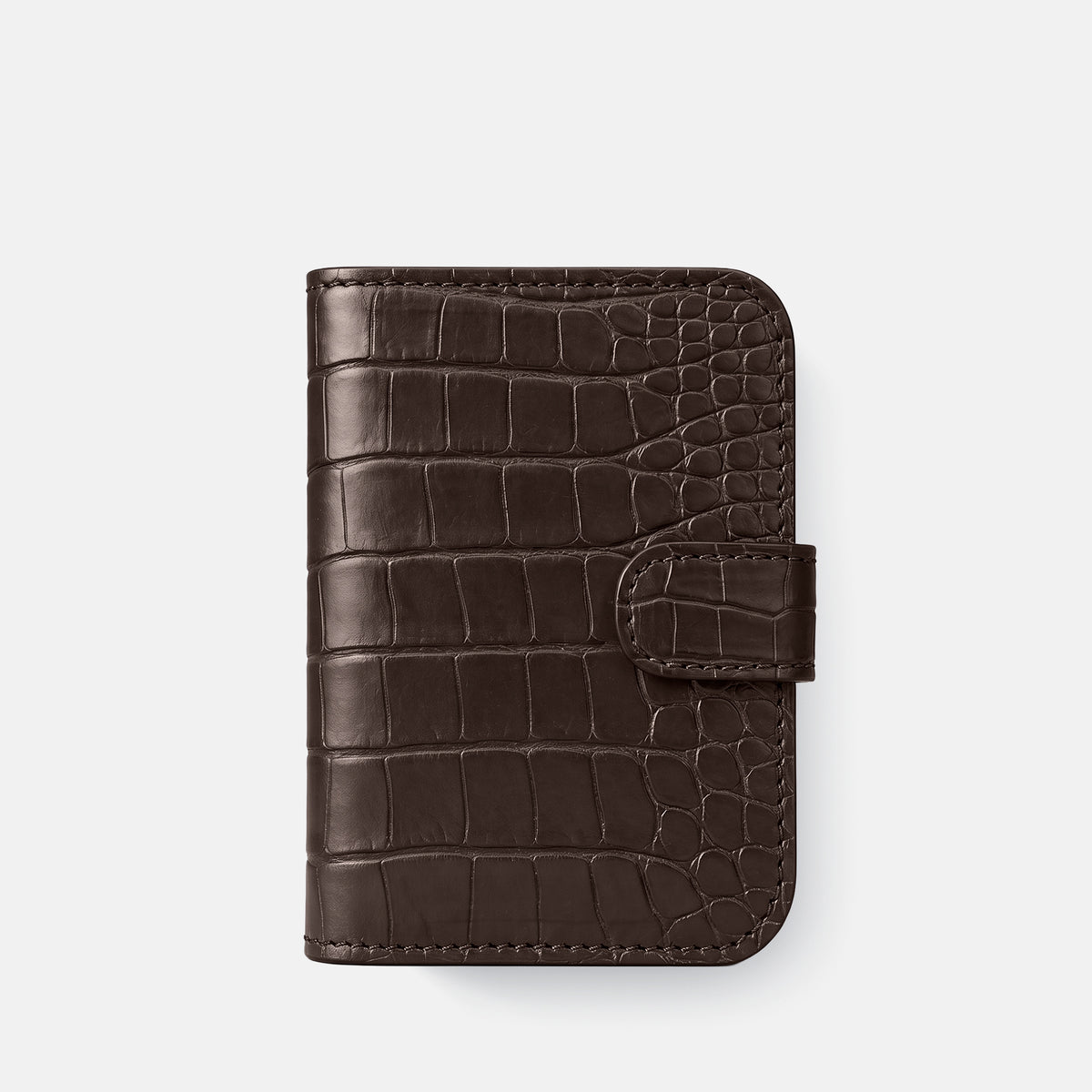 Folio Case For iPhone Duo In Alligator -2 | Dark-Brown-Black