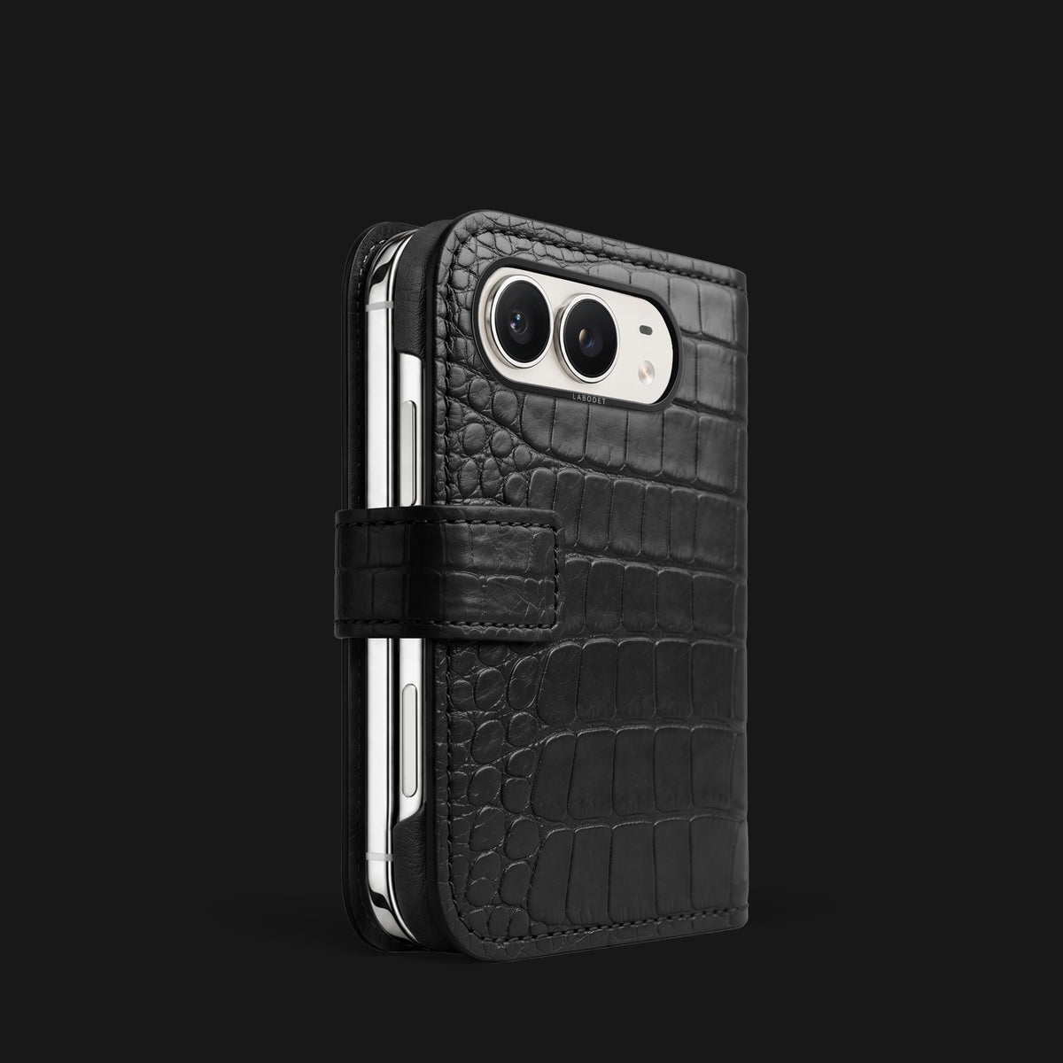 Folio Case Edition Black For iPhone Duo In Alligator -1 | Edition Black-Black