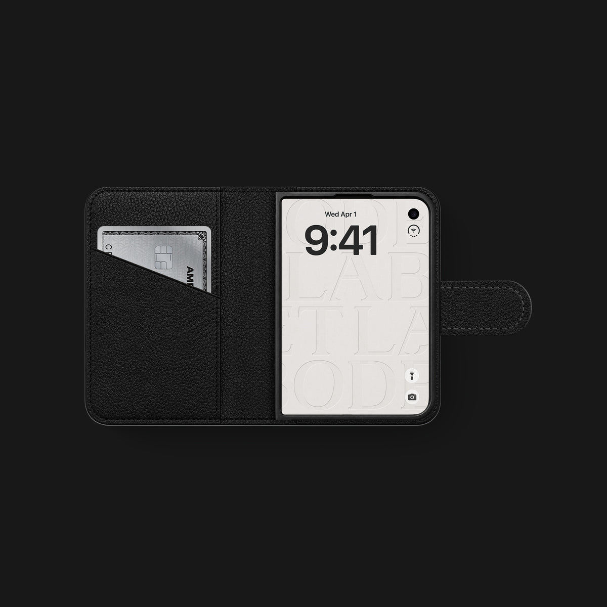 Folio Case Edition Black For iPhone Duo In Alligator -4 | Edition Black-Black