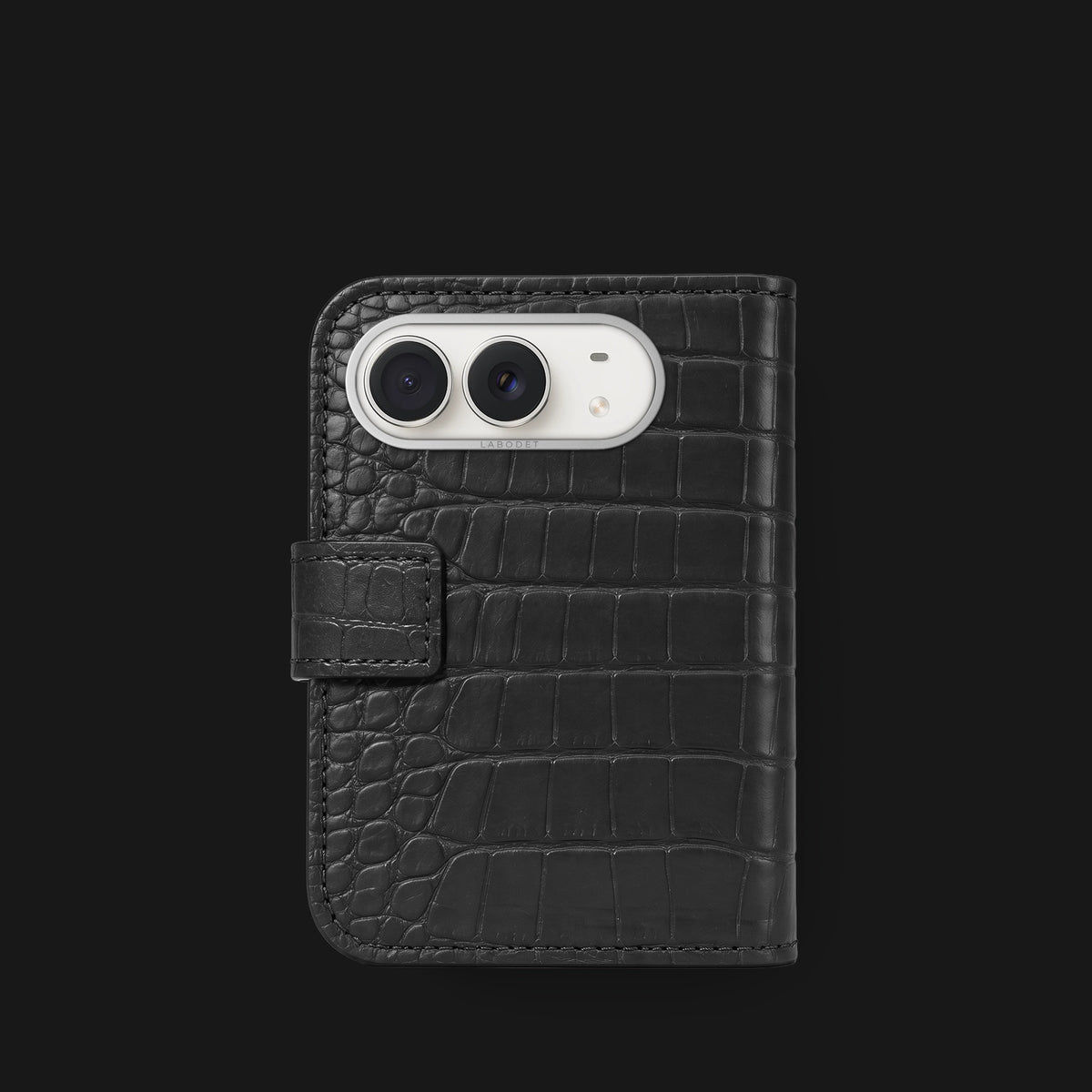 Folio Case Edition Black For iPhone Duo In Alligator -3 | Edition Black-Steel