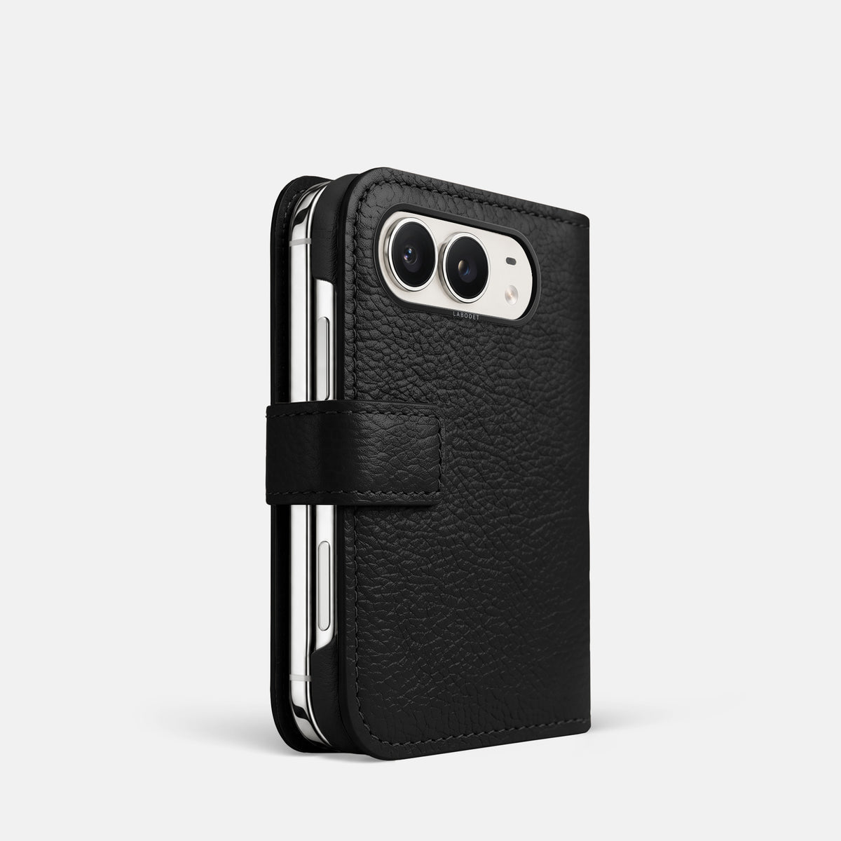 Folio Case For iPhone Duo In Calf -1 | Black-Black