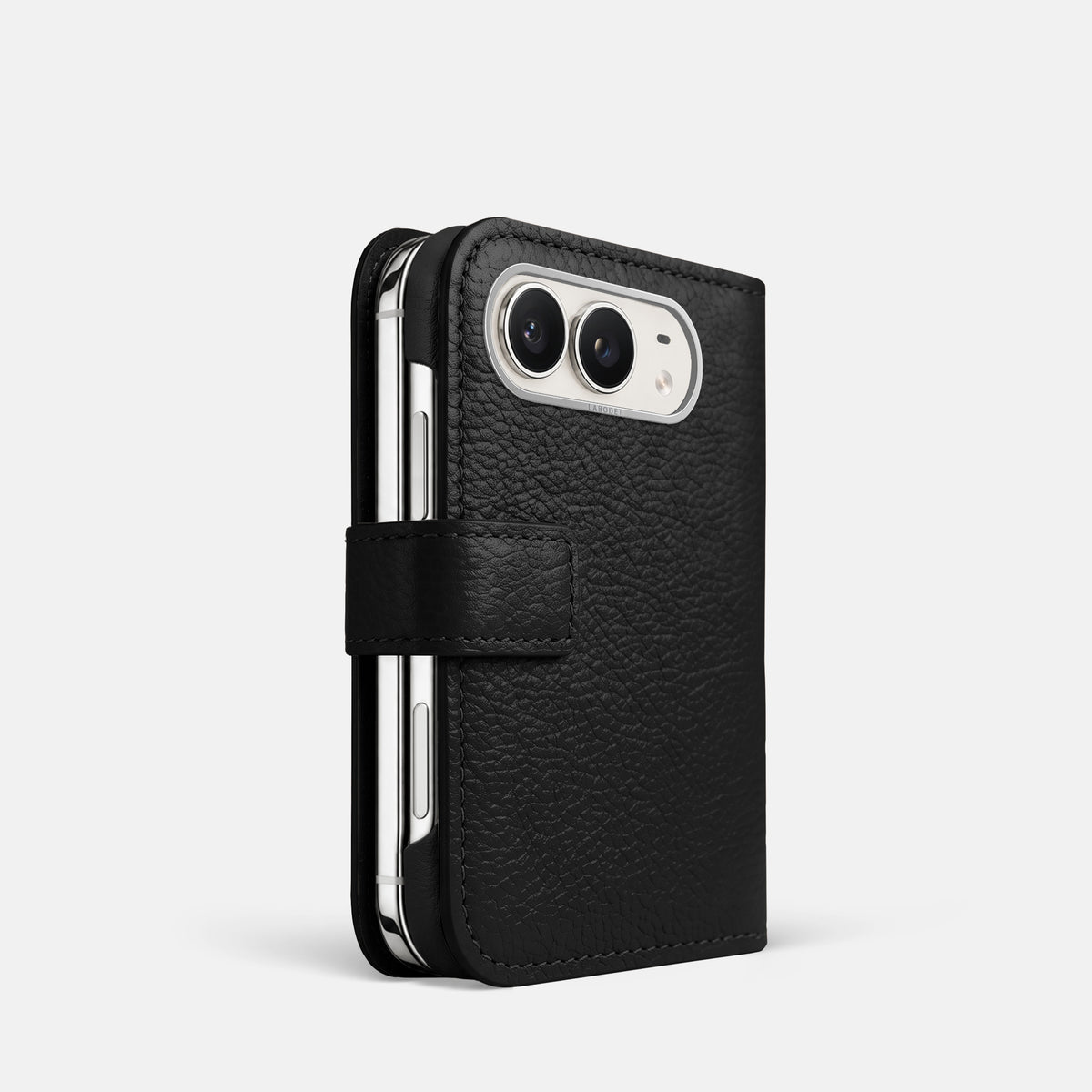 Folio Case For iPhone Duo In Calf -1 | Black-Steel
