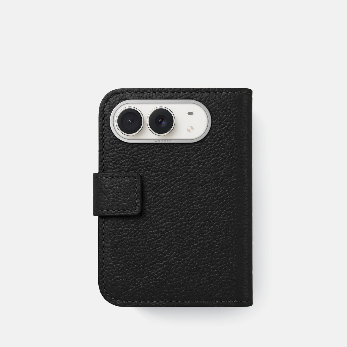 Folio Case For iPhone Duo In Calf -3 | Black-Steel