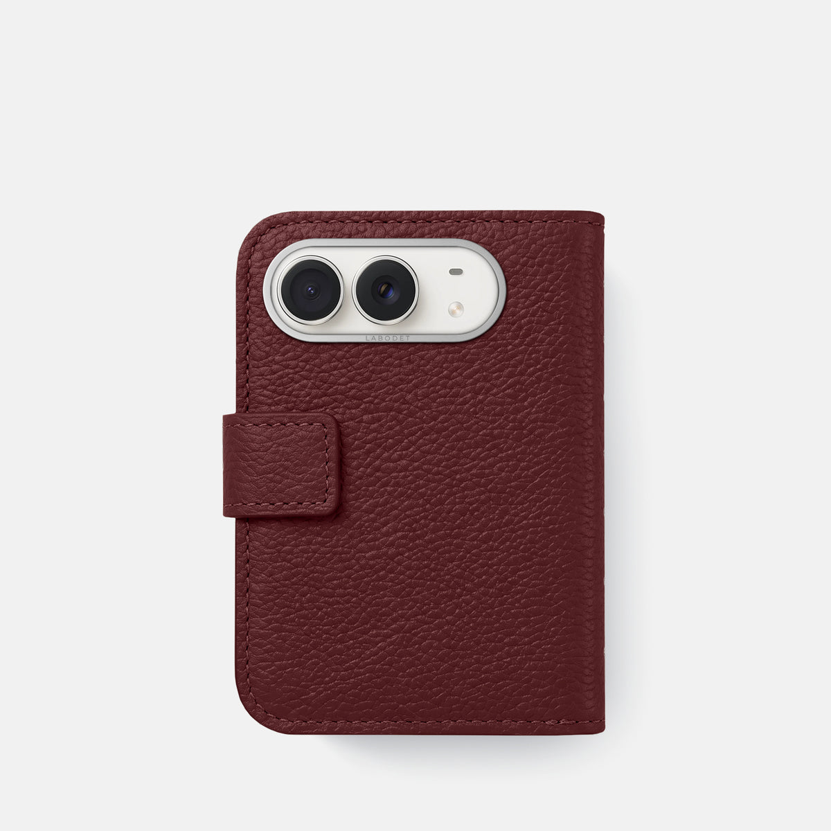 Folio Case For iPhone Duo In Calf -3 | Bordeaux-Steel