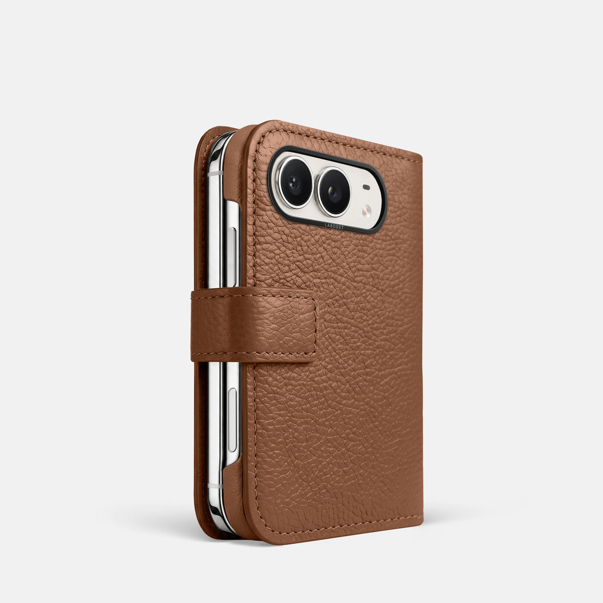 Folio Case For iPhone Duo In Calf -1 | Caramel-Black