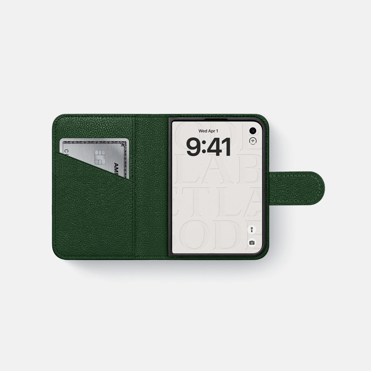 Folio Case For iPhone Duo In Calf -4 | Dark-Green-Black