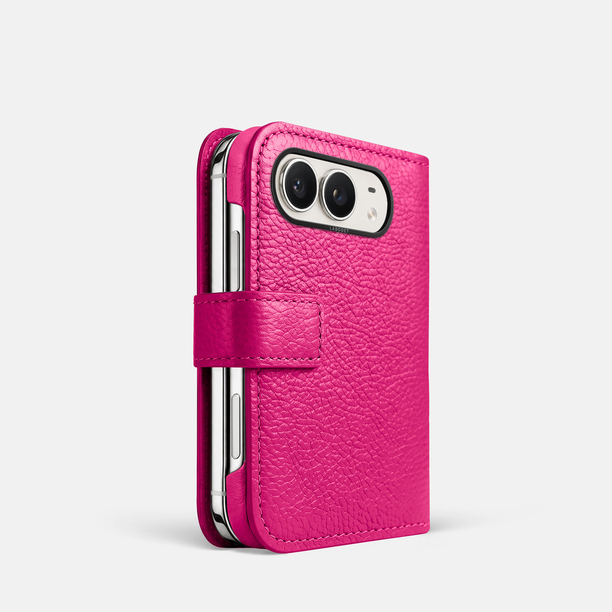 Folio Case For iPhone Duo In Calf -1 | Magenta-Black