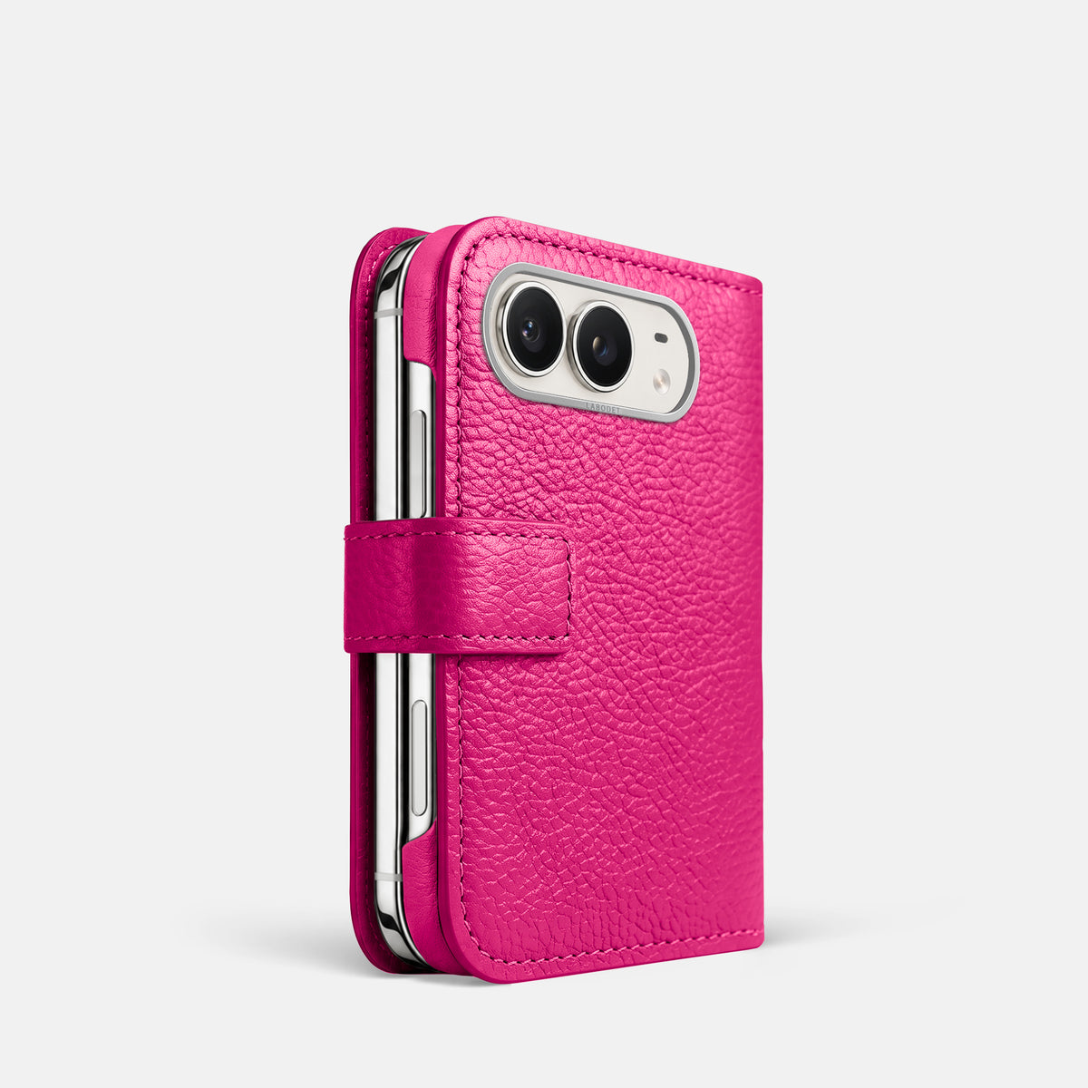Folio Case For iPhone Duo In Calf -1 | Magenta-Steel