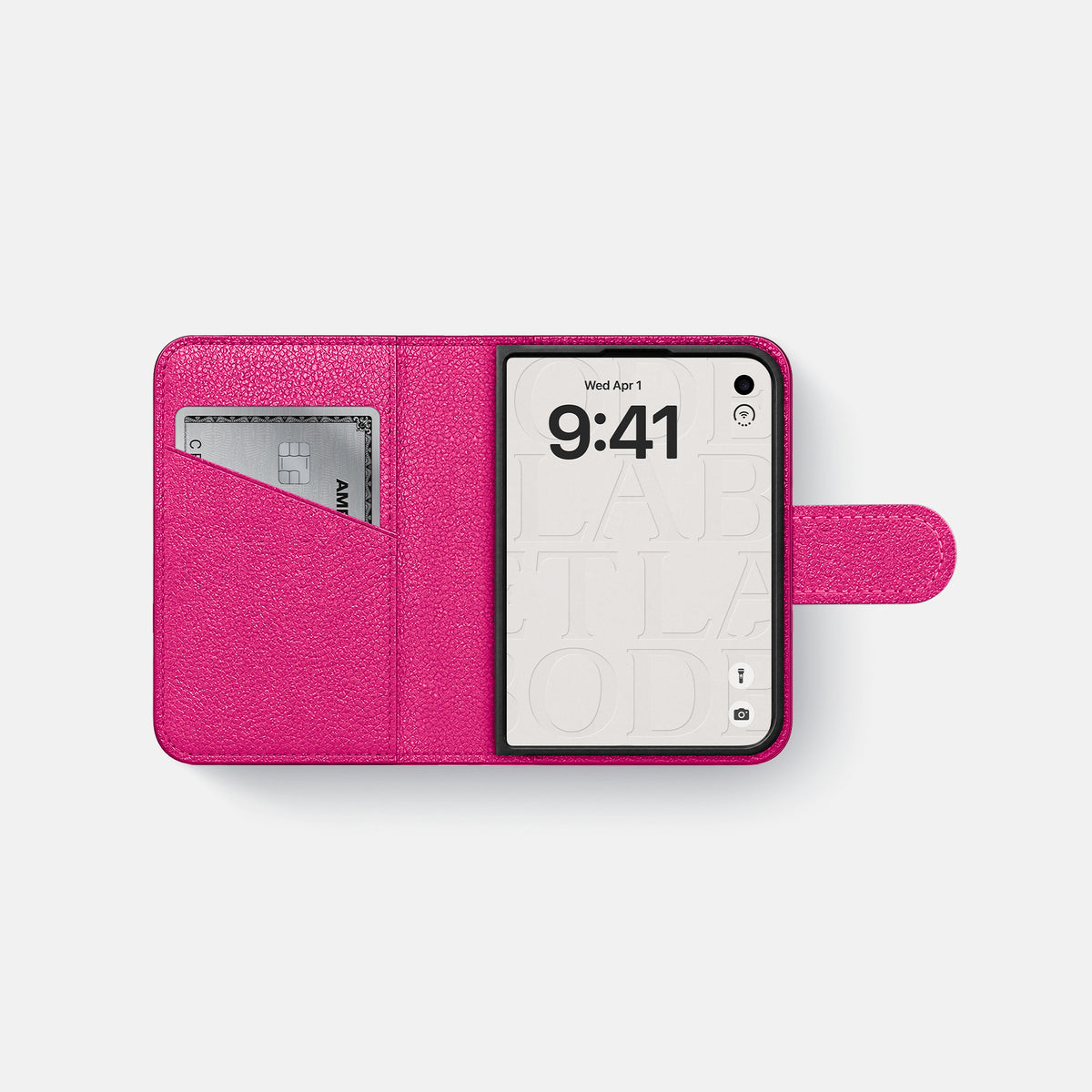 Folio Case For iPhone Duo In Calf -4 | Magenta-Steel