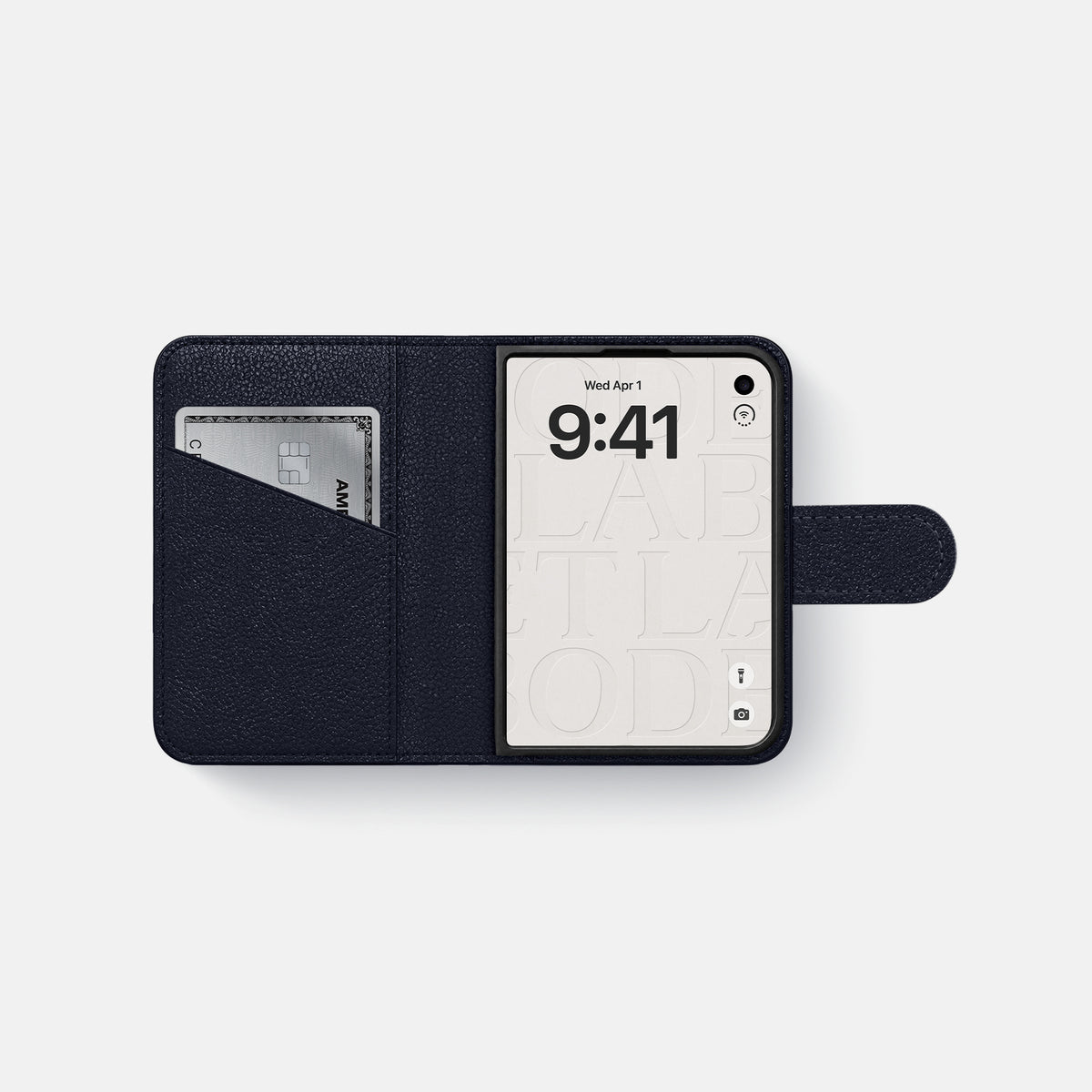 Folio Case For iPhone Duo In Calf -4 | Marine-Steel