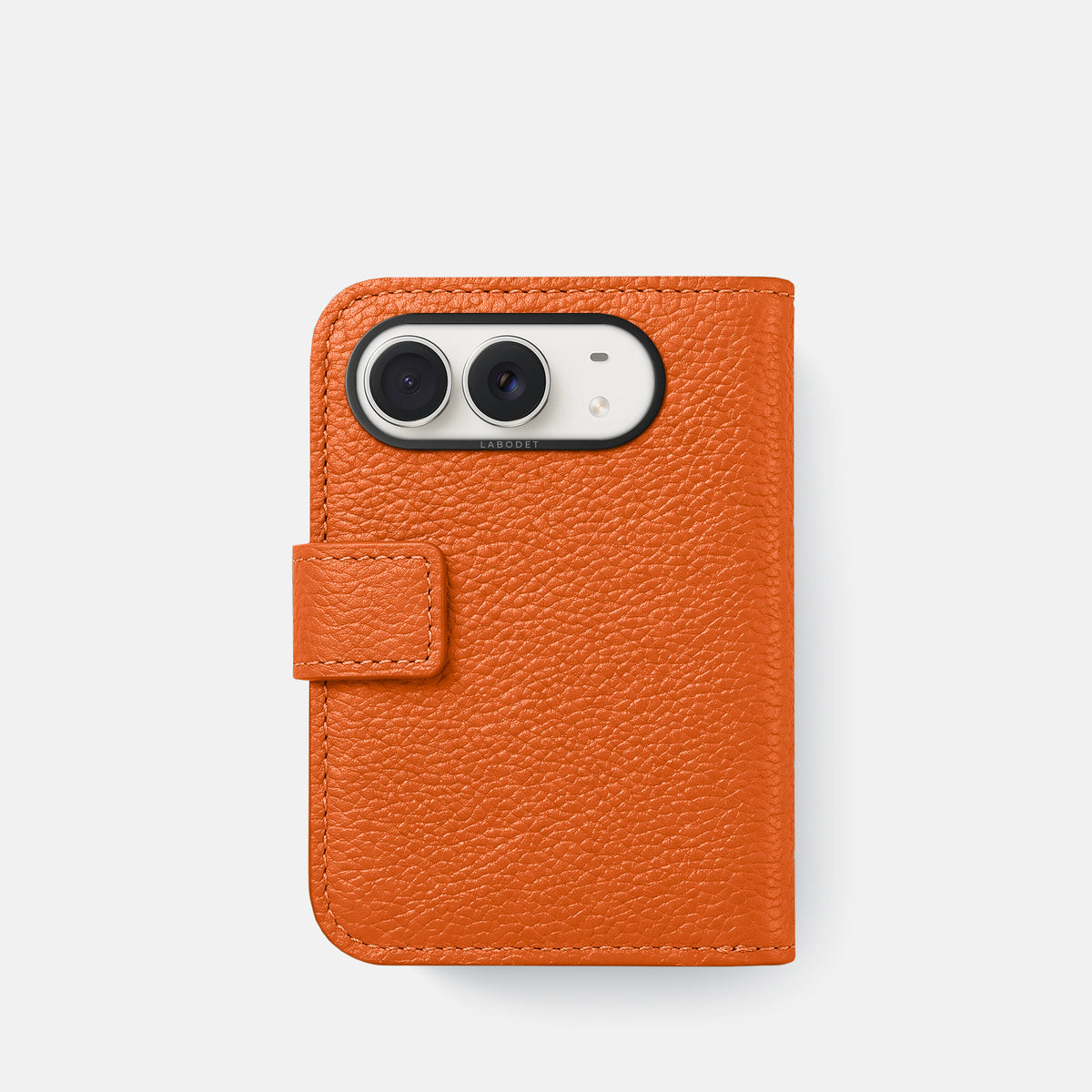 Folio Case For iPhone Duo In Calf -3 | Orange-Black