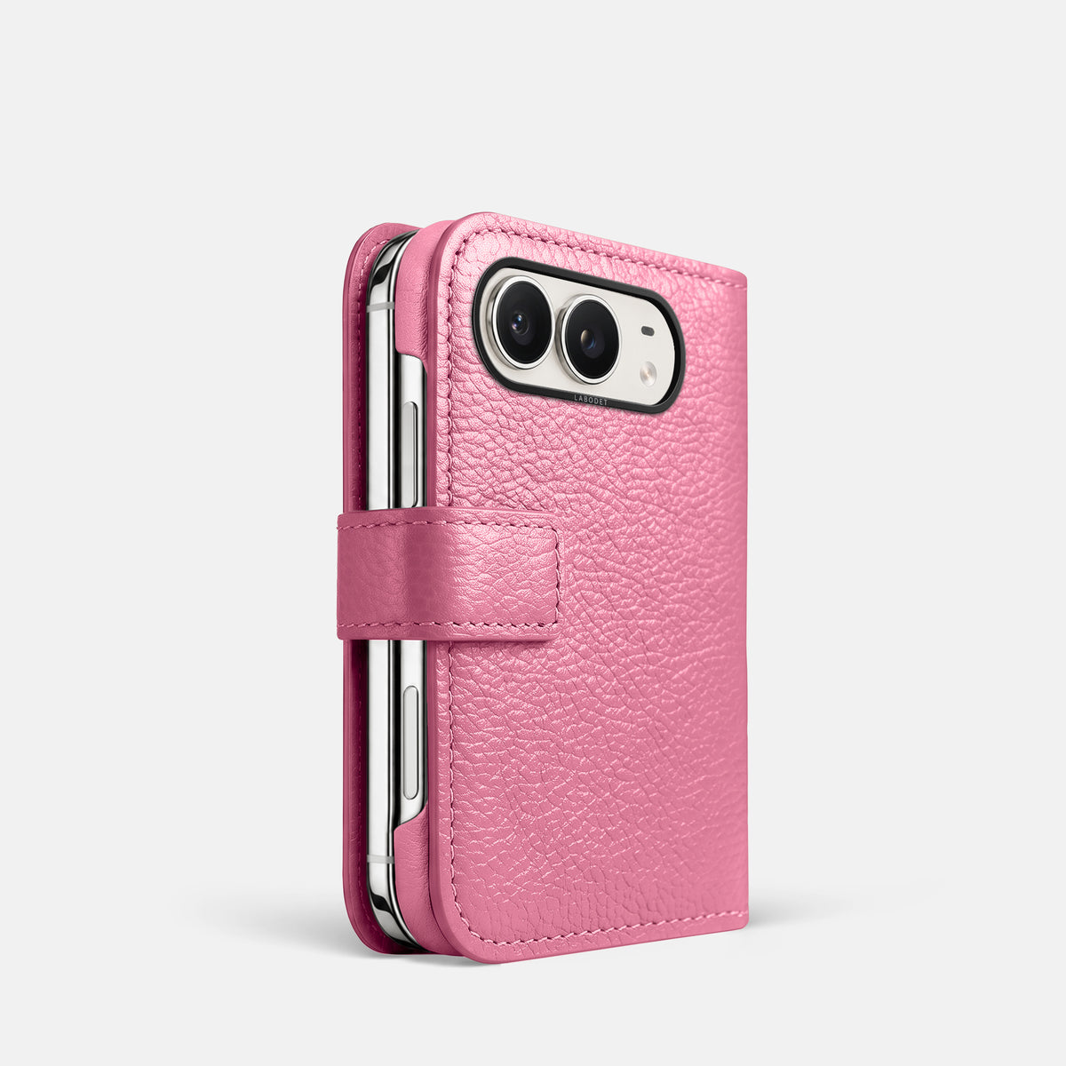 Folio Case For iPhone Duo In Calf -1 | Pink-Black