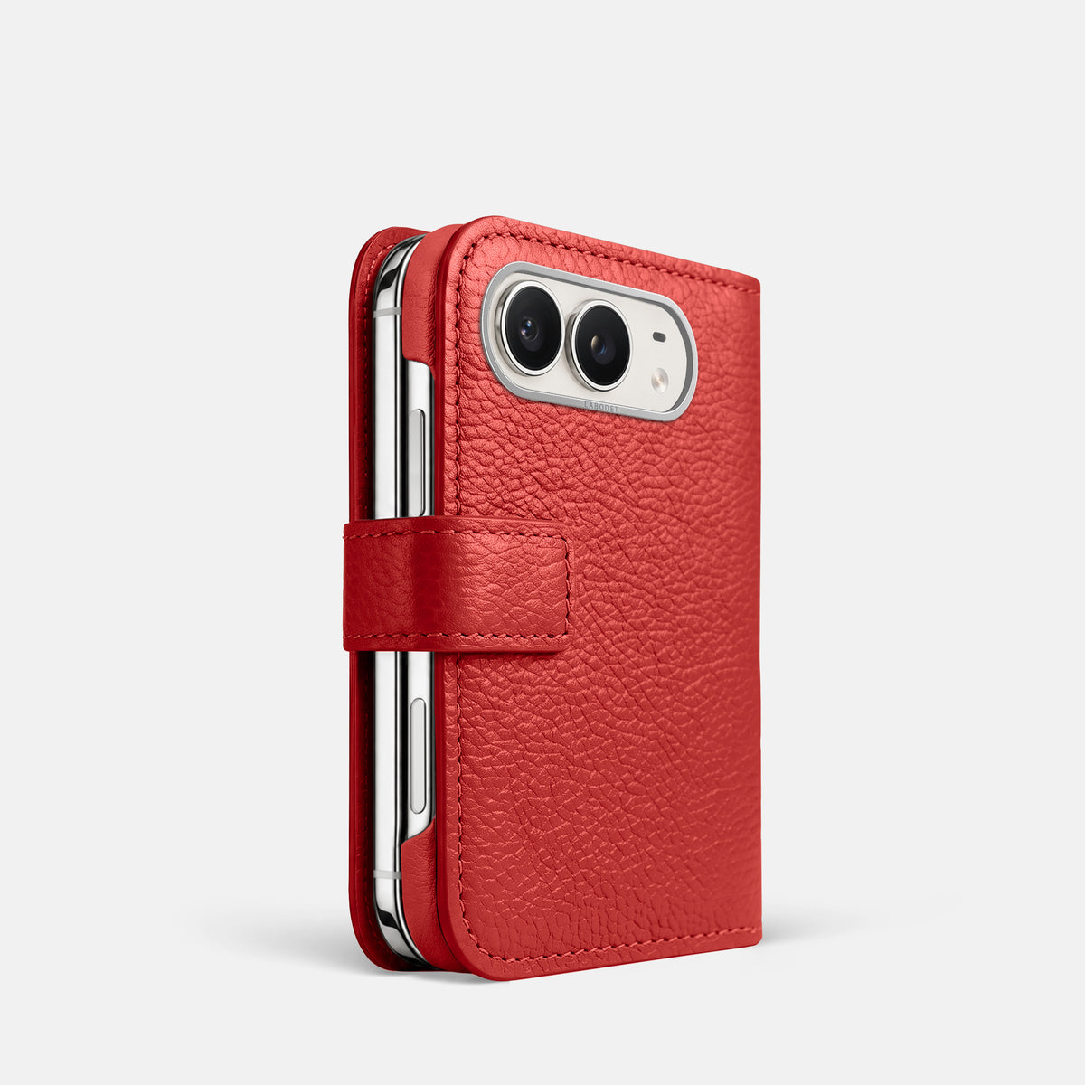 Folio Case For iPhone Duo In Calf -1 | Red-Steel