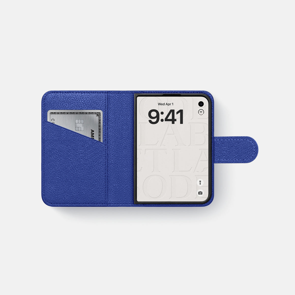Folio Case For iPhone Duo In Calf -4 | Royal-Blue-Black