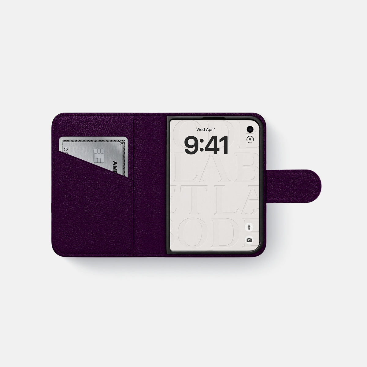 Folio Case For iPhone Duo In Calf -4 | Violet-Black