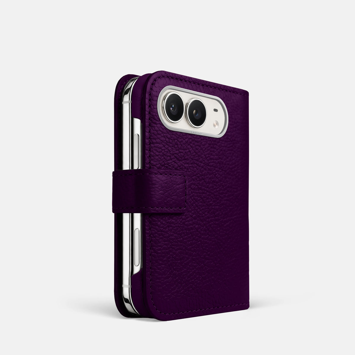 Folio Case For iPhone Duo In Calf -1 | Violet-Steel
