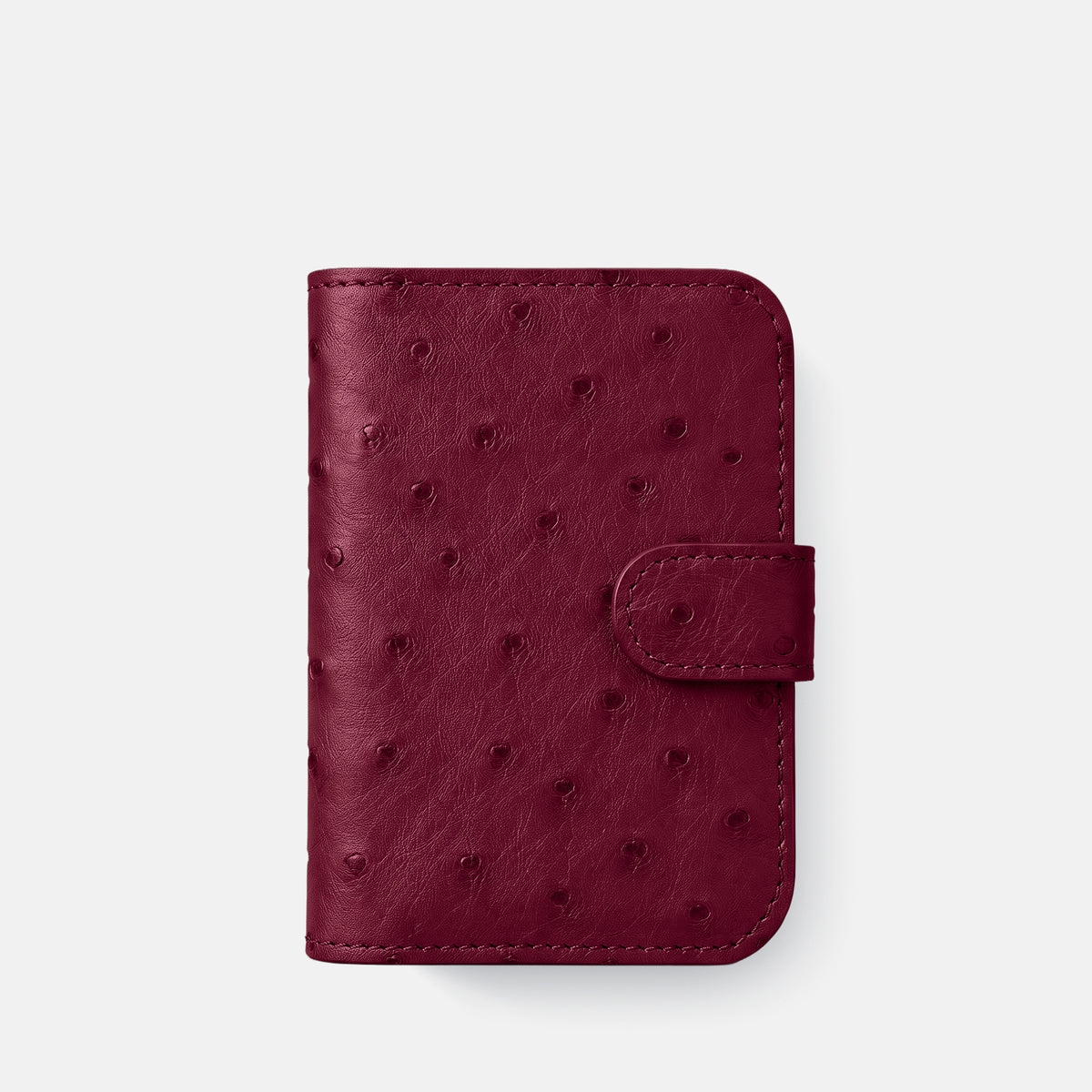 Folio Case For iPhone Duo In Ostrich -2 | Bordeaux-Black