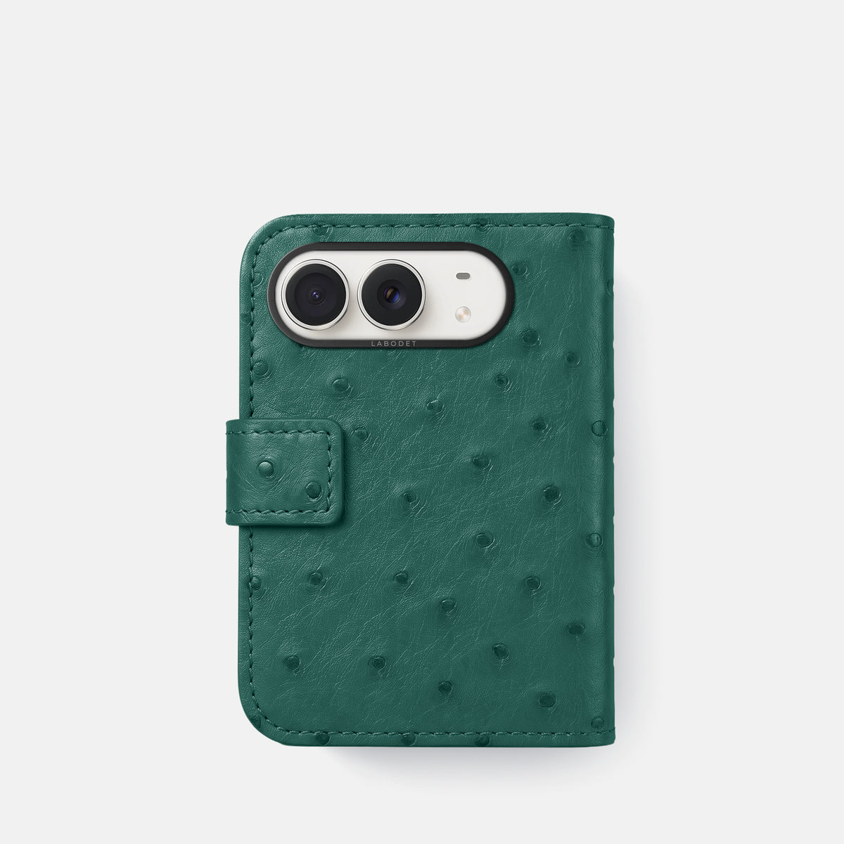 Folio Case For iPhone Duo In Ostrich -3 | Forest-Green-Black