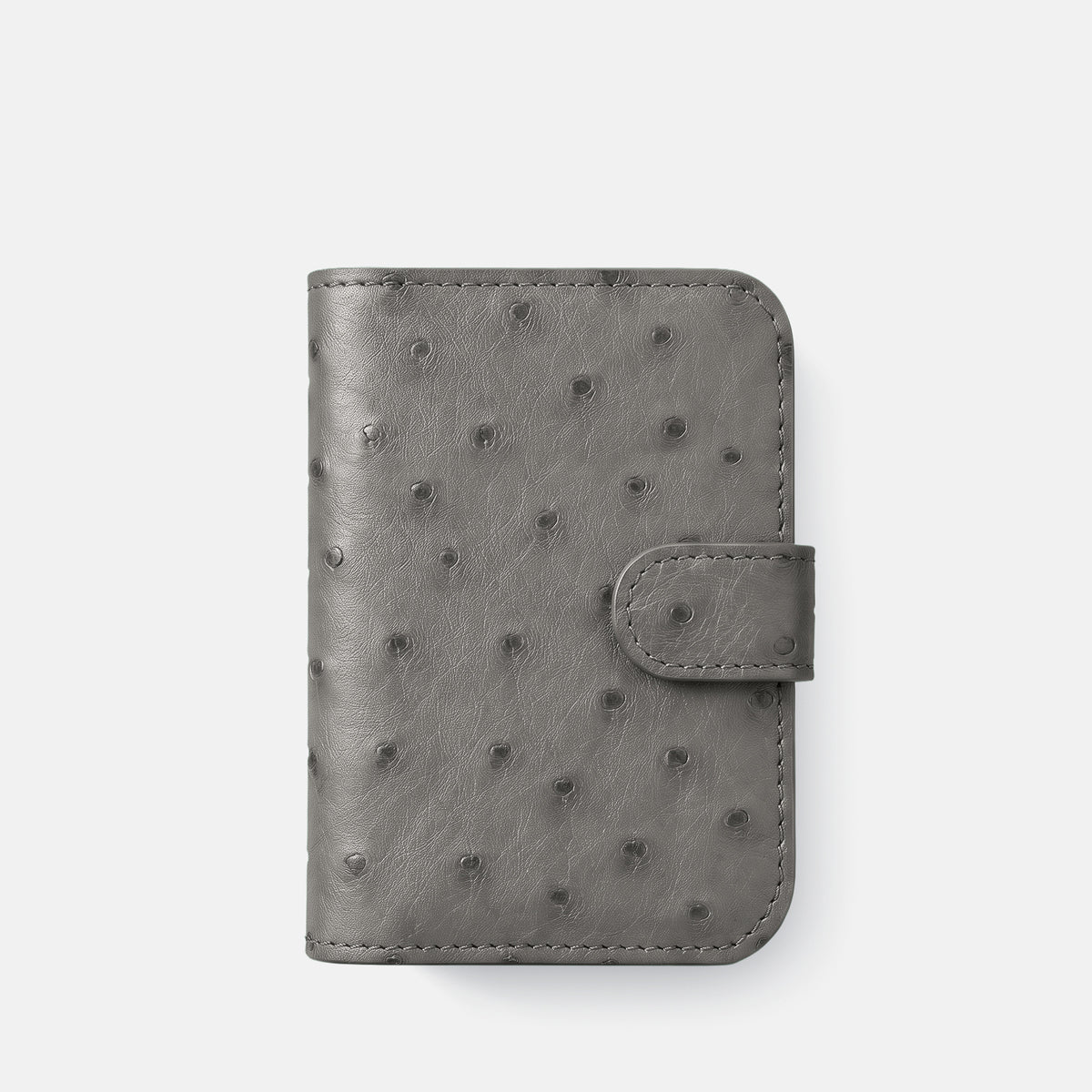 Folio Case For iPhone Duo In Ostrich -2 | Grey-Steel