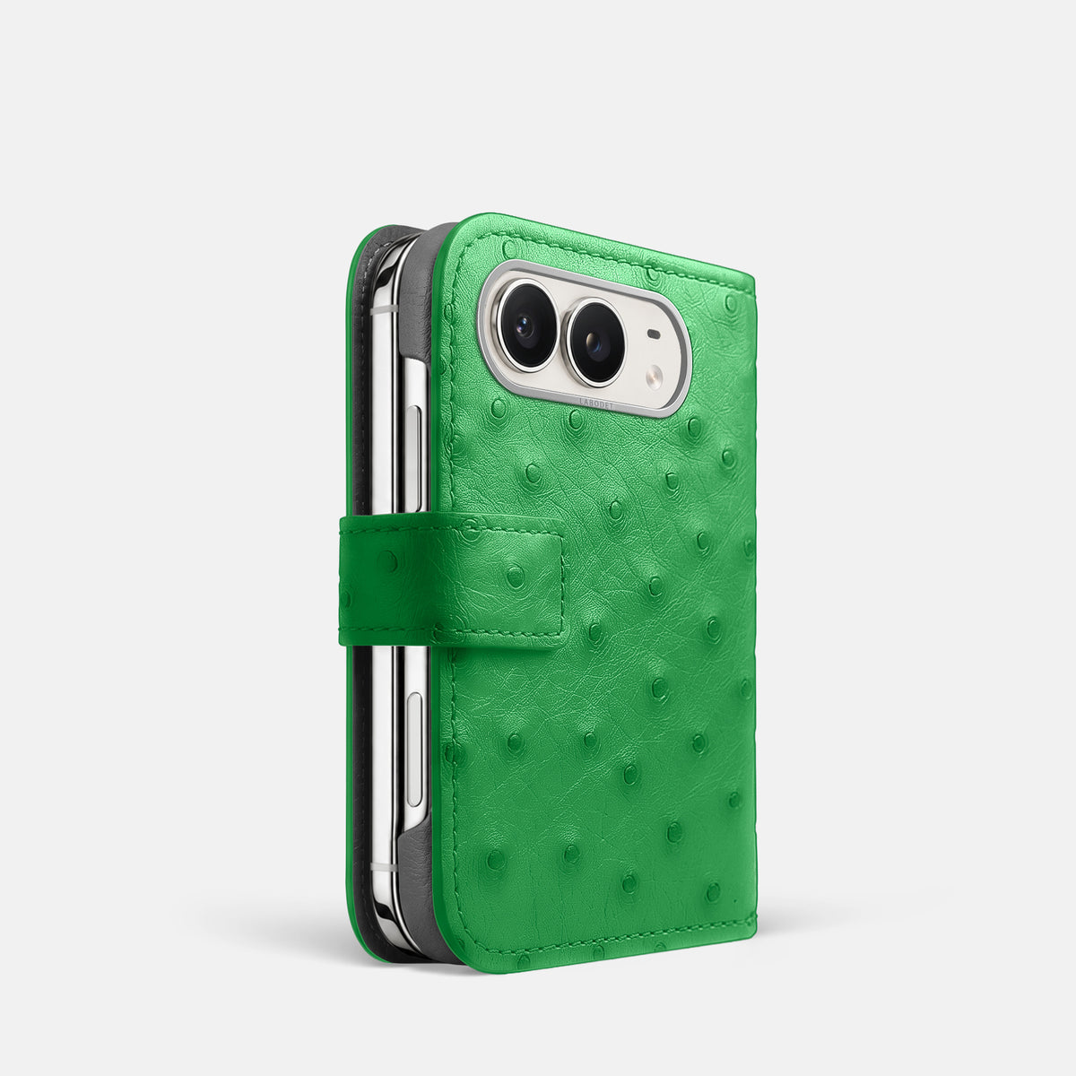 Folio Case For iPhone Duo In Ostrich -1 | Kentucky-Green-Steel