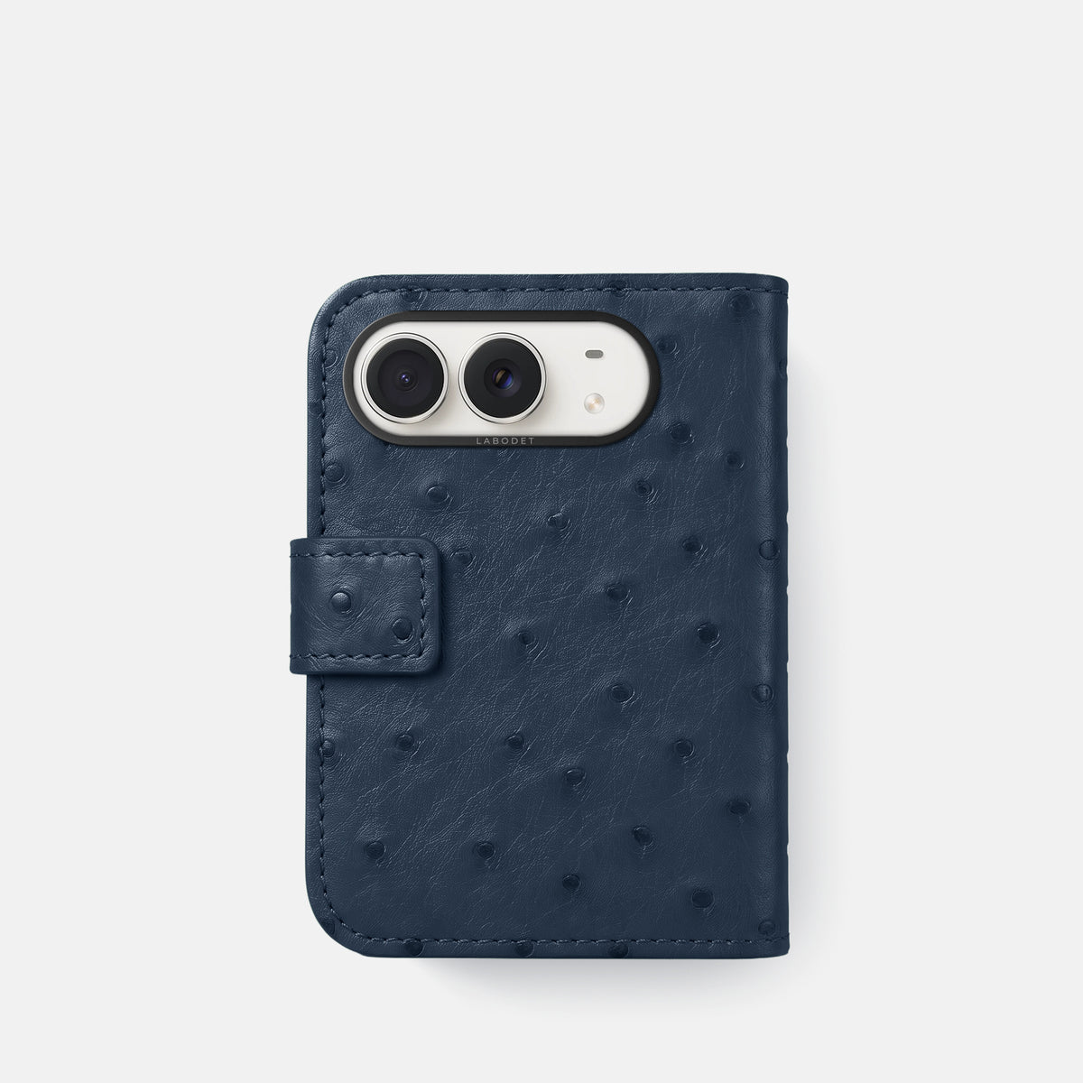 Folio Case For iPhone Duo In Ostrich -3 | Navy-Blue-Black