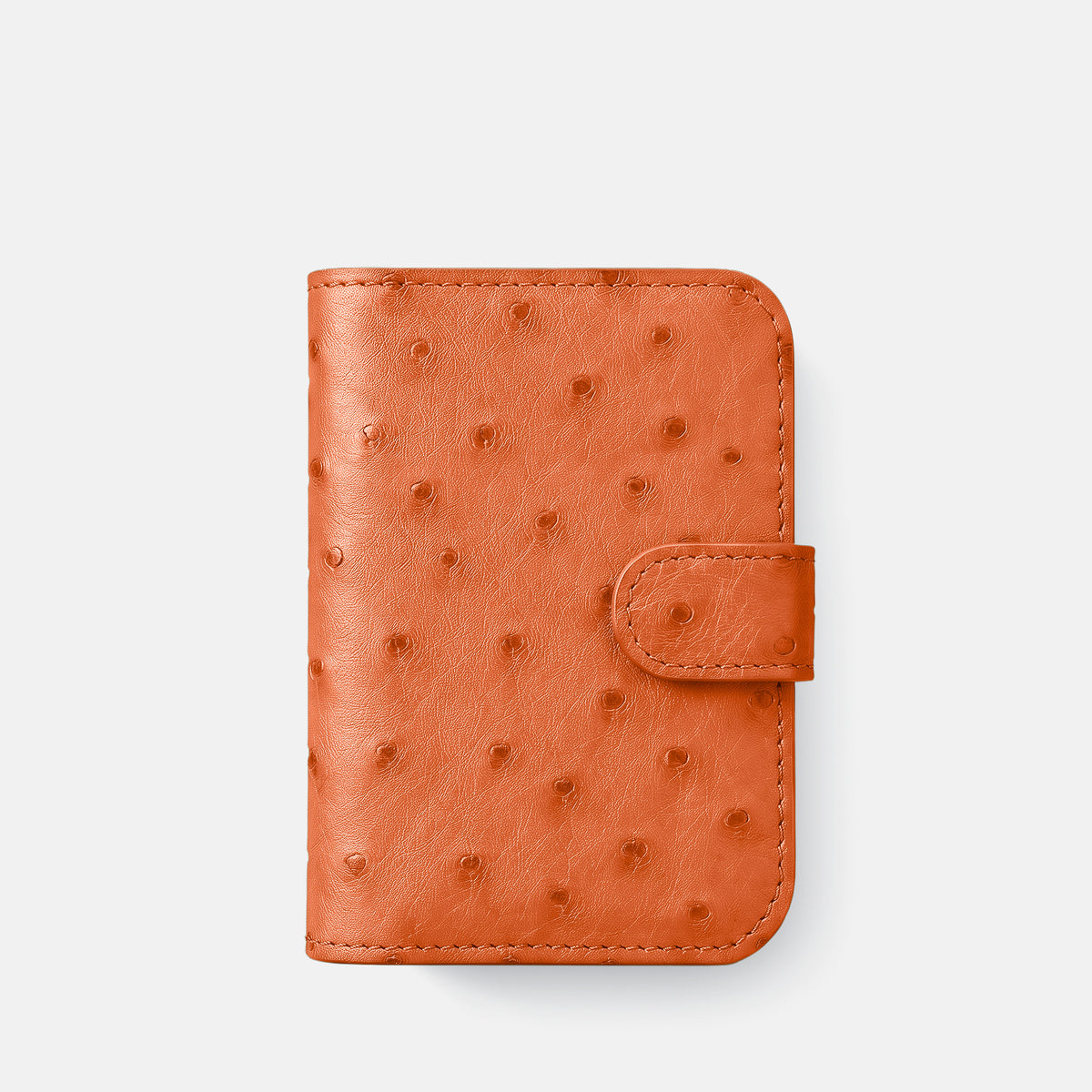 Folio Case For iPhone Duo In Ostrich -2 | Orange-Black