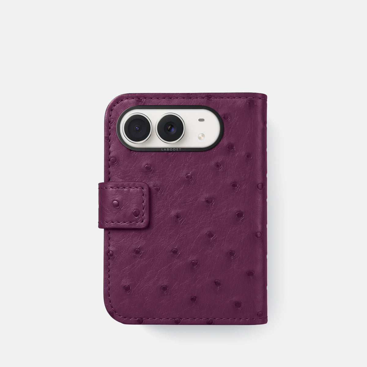 Folio Case For iPhone Duo In Ostrich -3 | Purple-Black