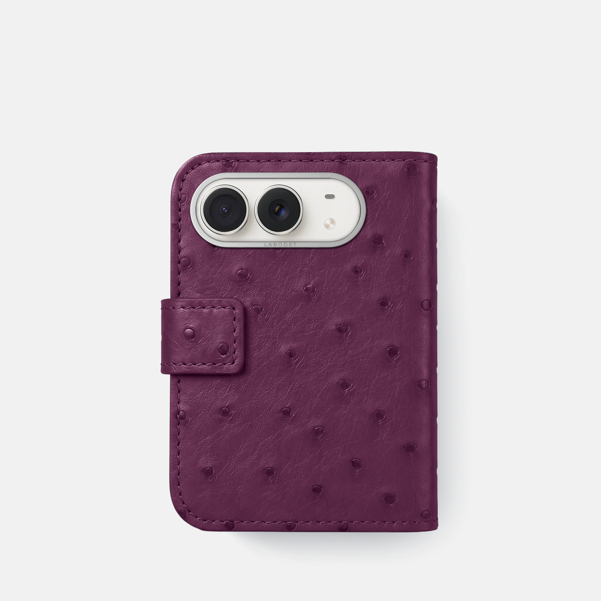 Folio Case For iPhone Duo In Ostrich -3 | Purple-Steel