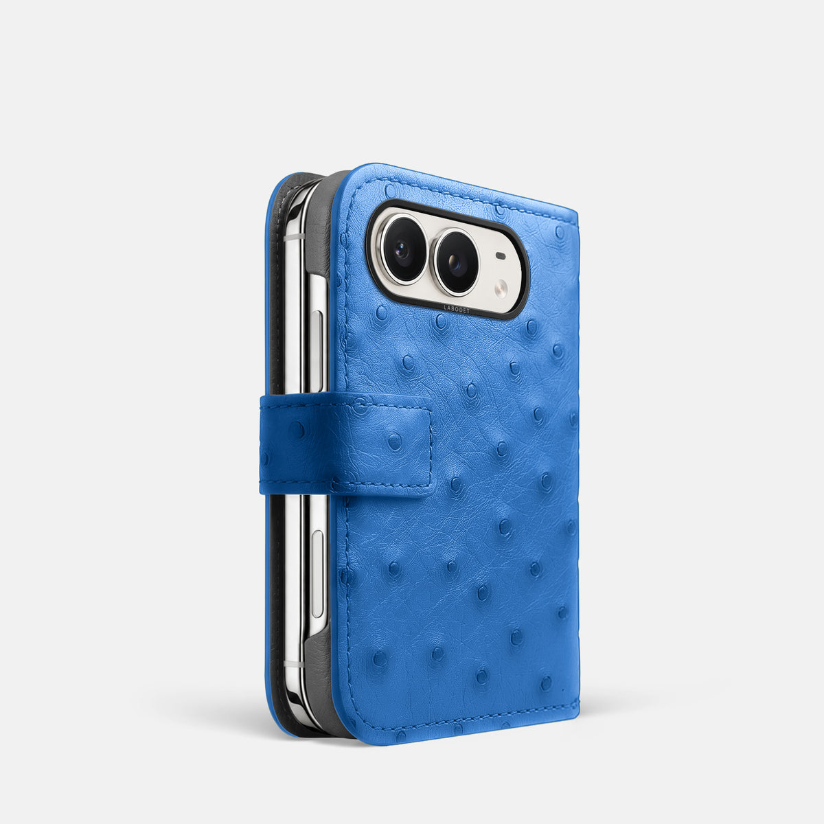 Folio Case For iPhone Duo In Ostrich -1 | Royal-Blue-Black