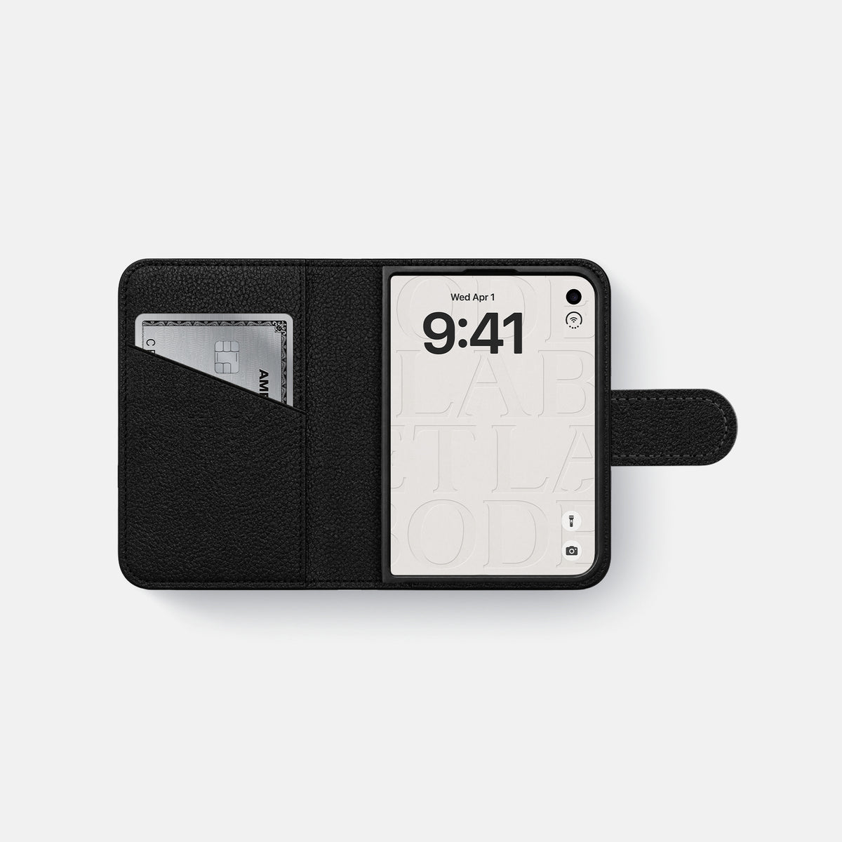Folio Case For iPhone Duo In Ostrich -4 | Silver-Black