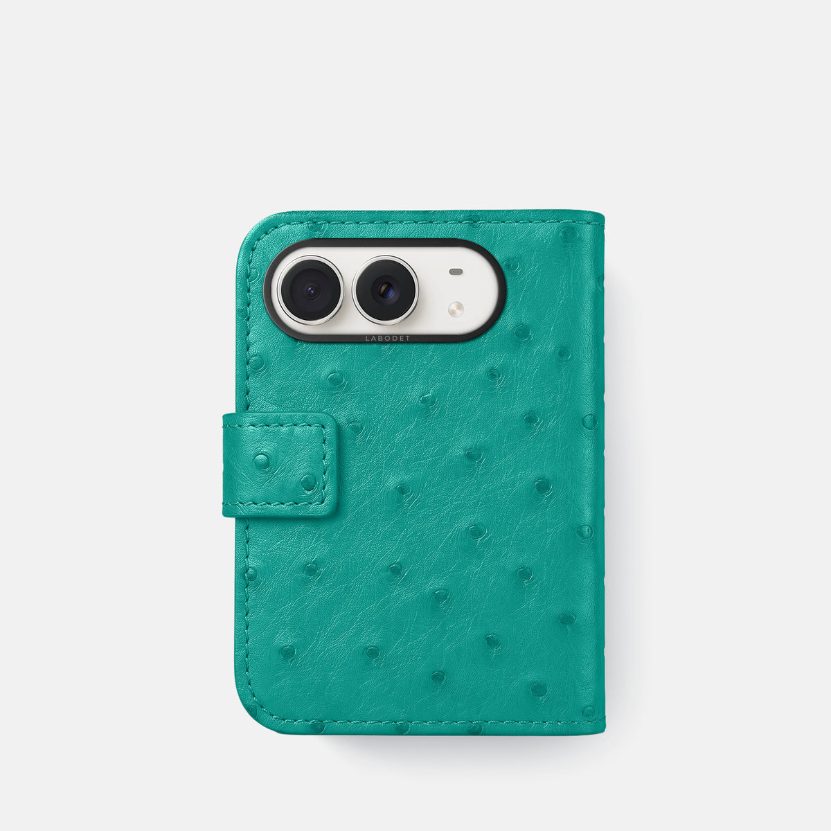 Folio Case For iPhone Duo In Ostrich -3 | Turquoise-Black