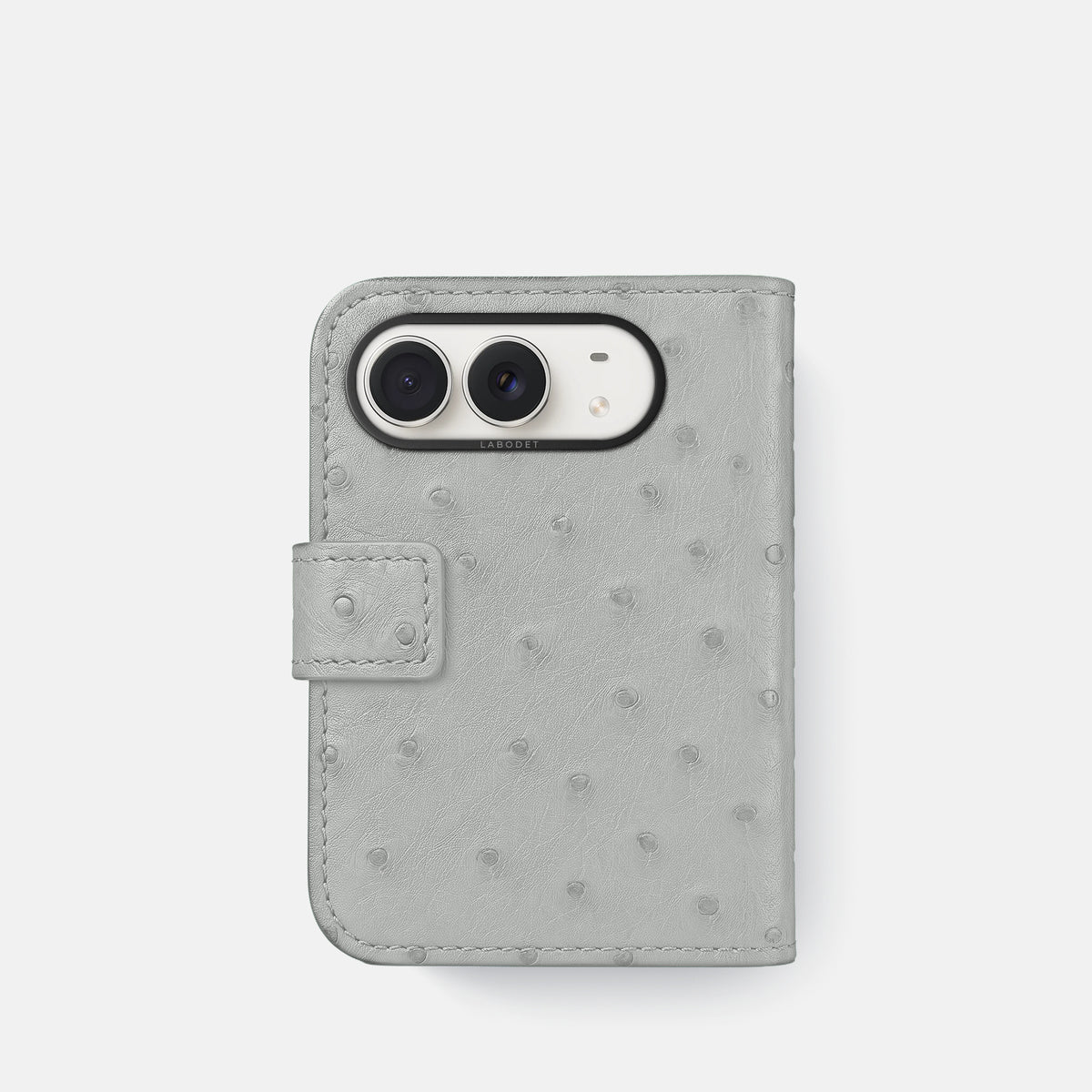 Folio Case For iPhone Duo In Ostrich -3 | White-Black