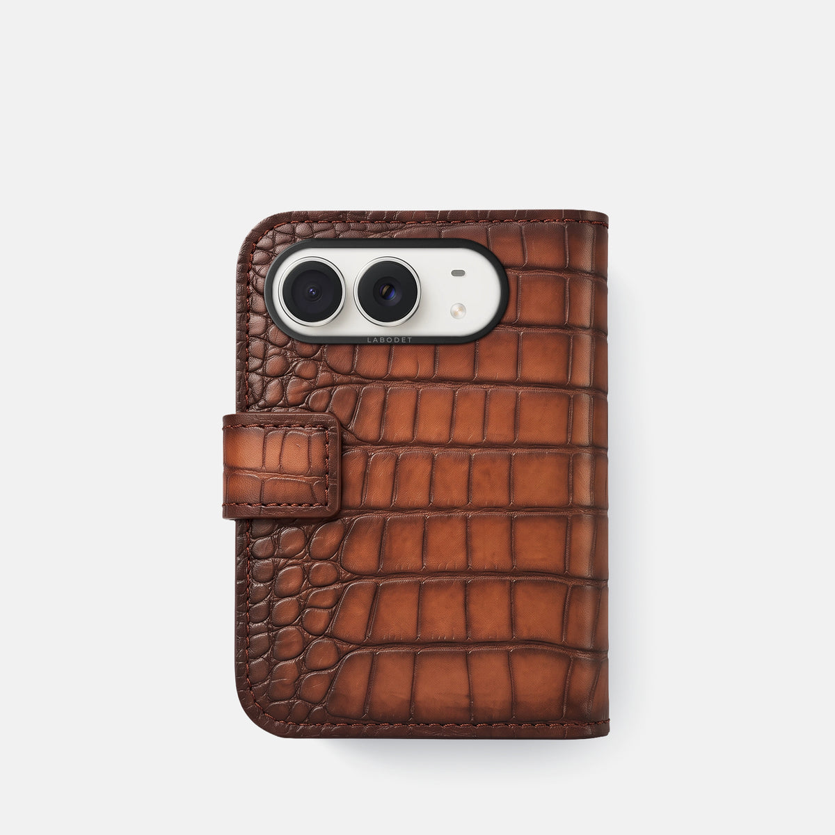 Folio Case For iPhone Duo In Patina Alligator -3 | Baobab-Black