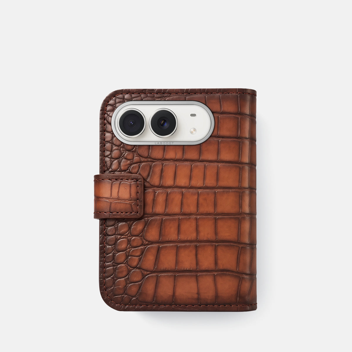 Folio Case For iPhone Duo In Patina Alligator -3 | Baobab-Steel