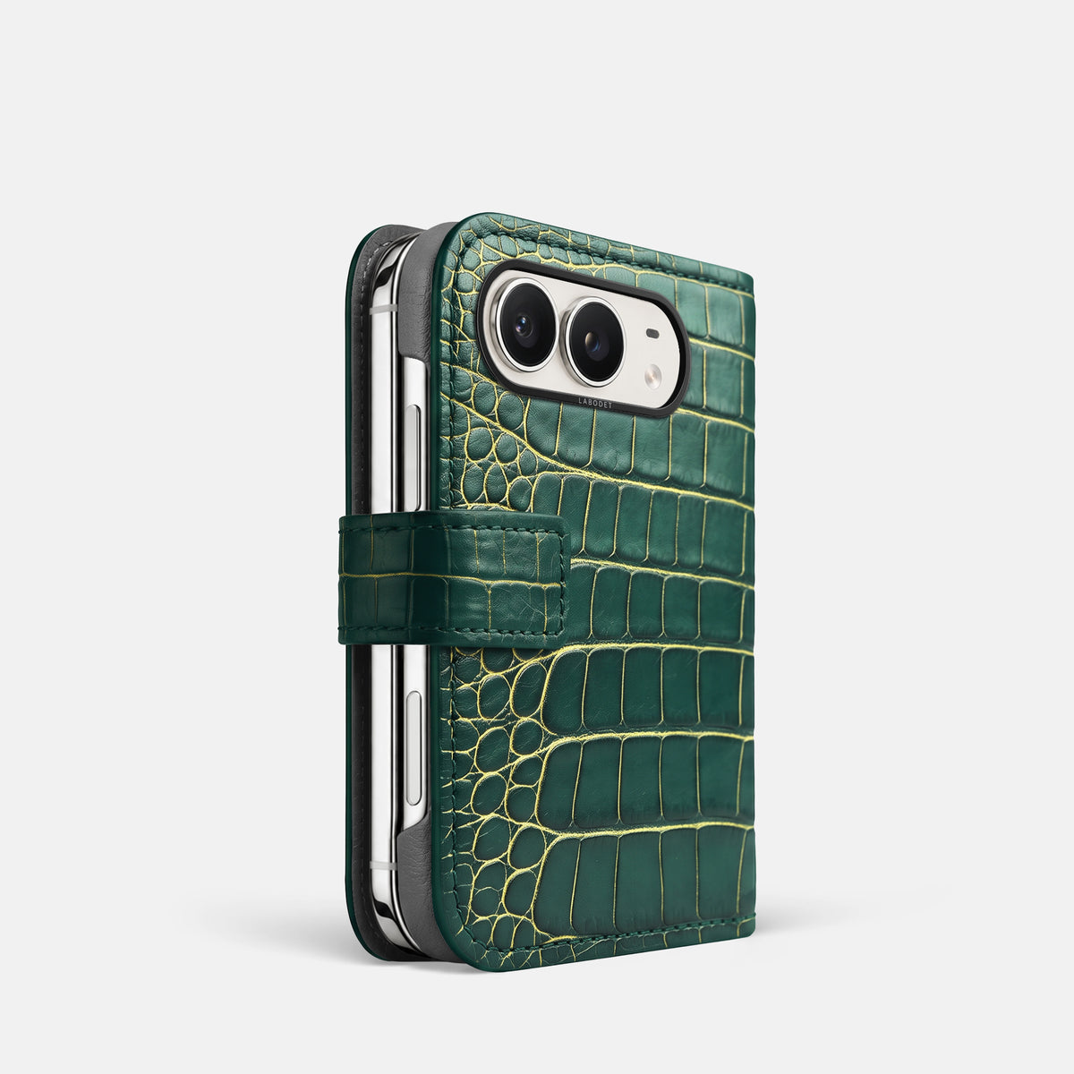 Folio Case For iPhone Duo In Patina Alligator -1 | Cambridge-Black