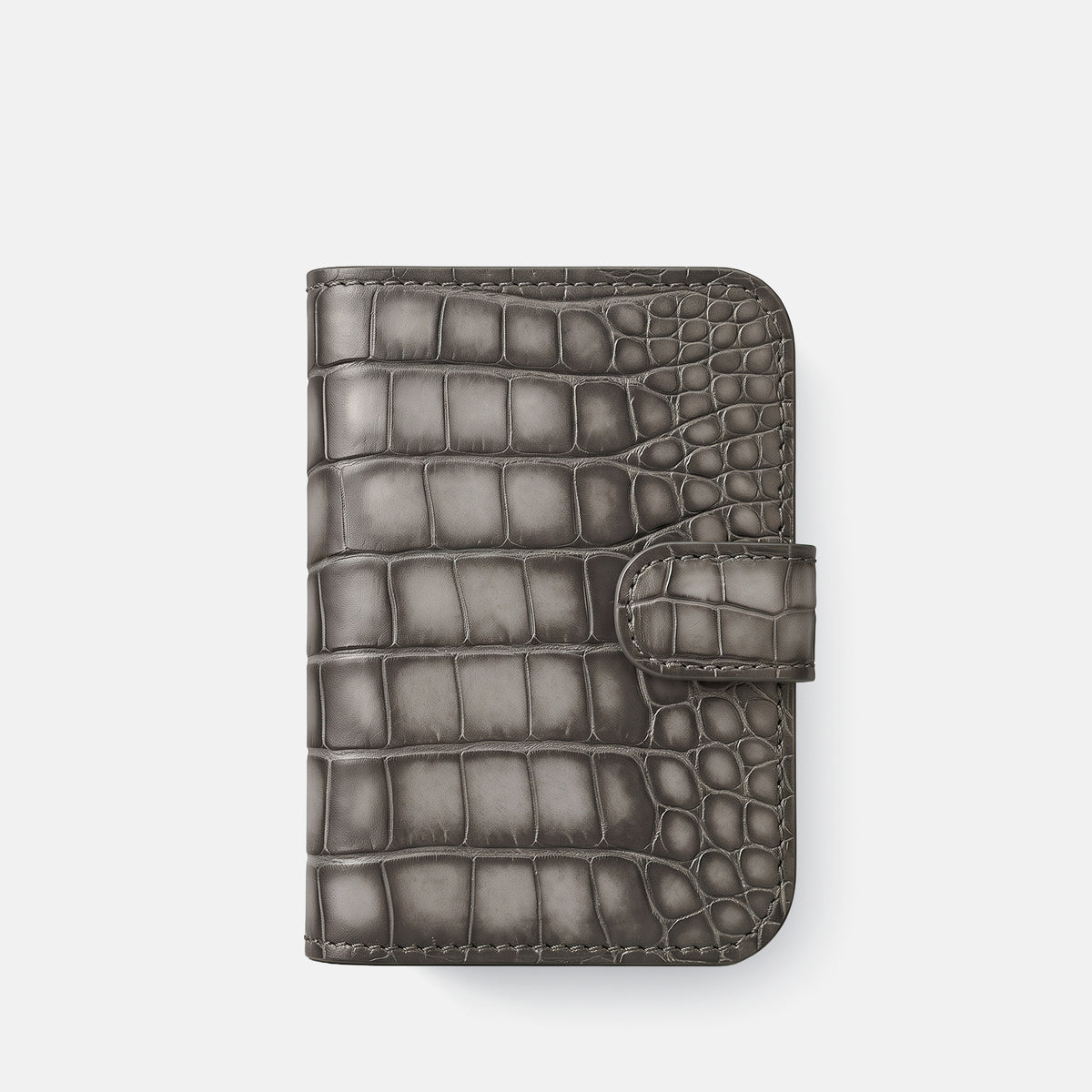 Folio Case For iPhone Duo In Patina Alligator -2 | Grey-Black